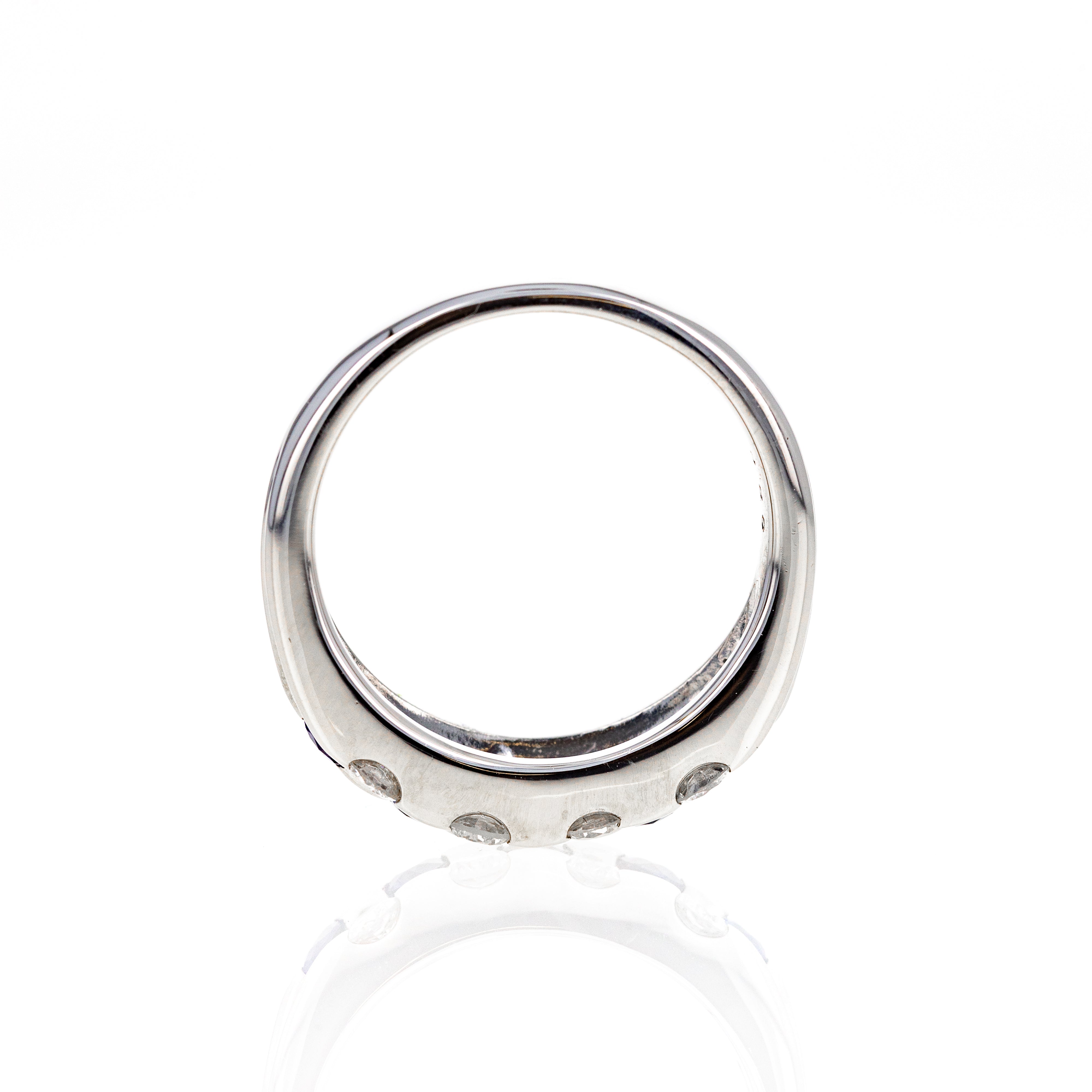 Platinum 0.58 Carat Sapphire Diamond Station Band - Queen May