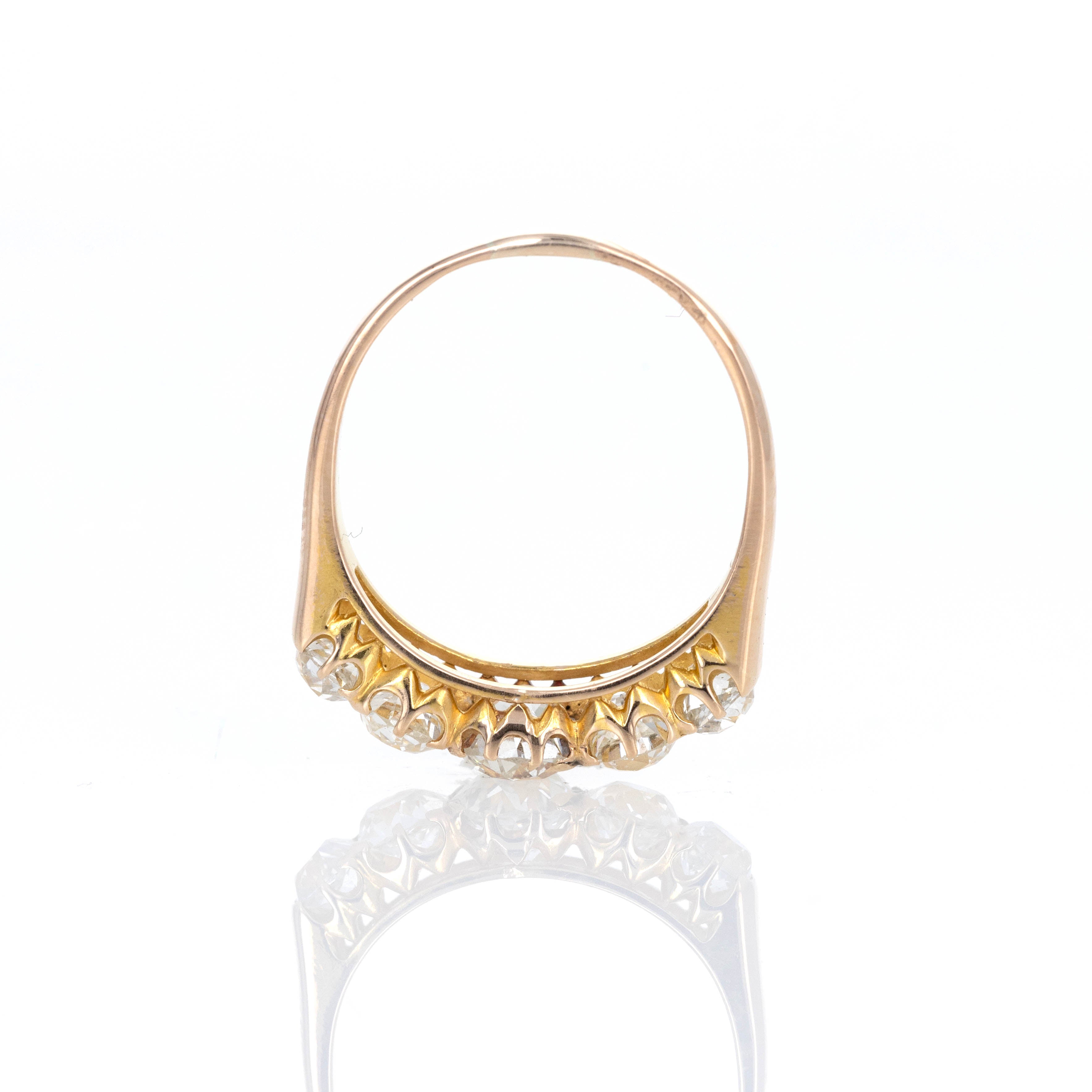 Victorian 2.83 Carat Old European Diamond Five Stone Ring - Queen May