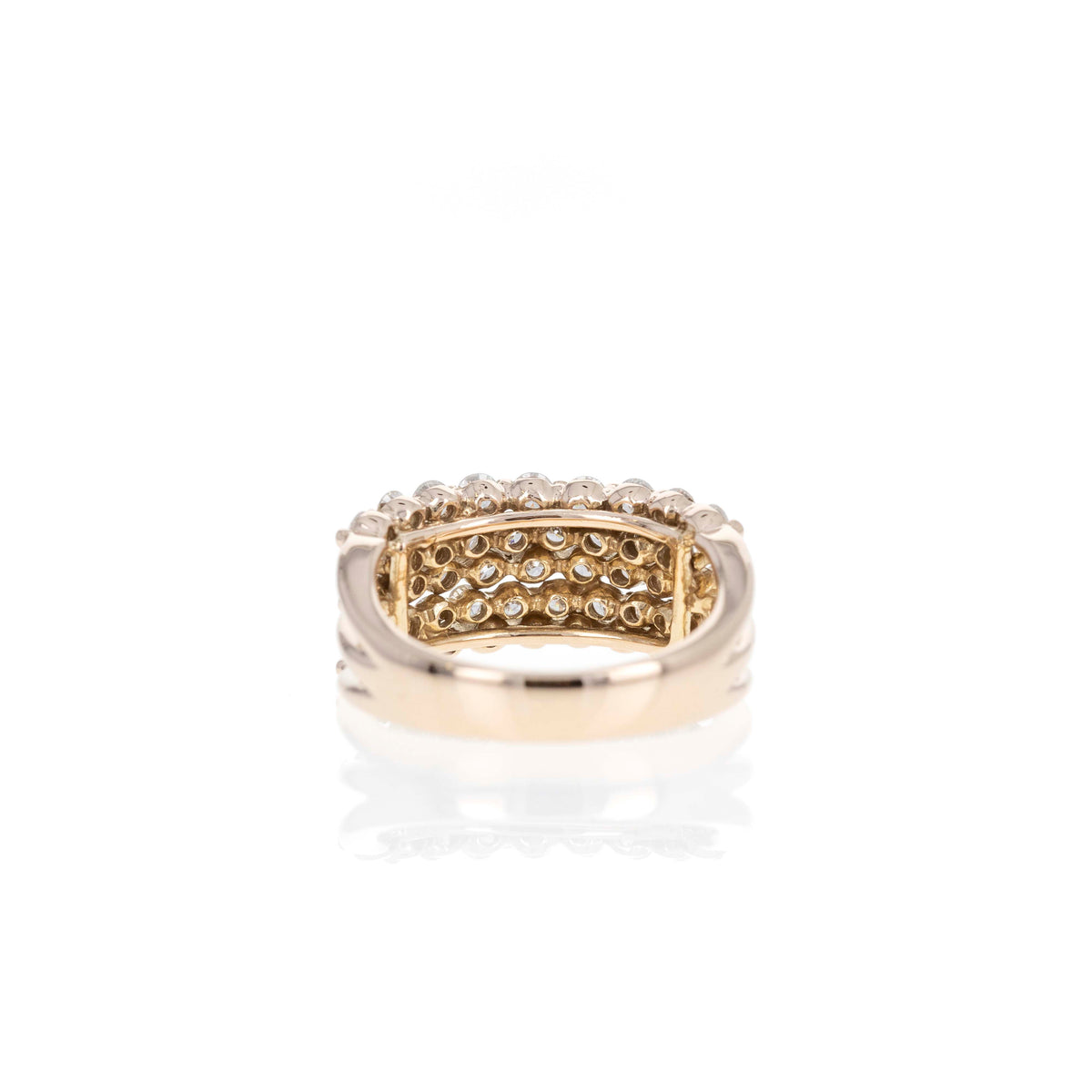 18K Rose Gold 1.51 Carat Diamond 5 Row Pave Band - Queen May