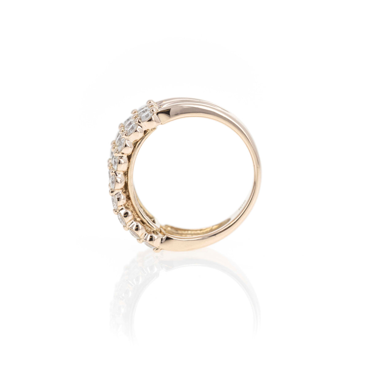 18K Rose Gold 1.51 Carat Diamond 5 Row Pave Band - Queen May