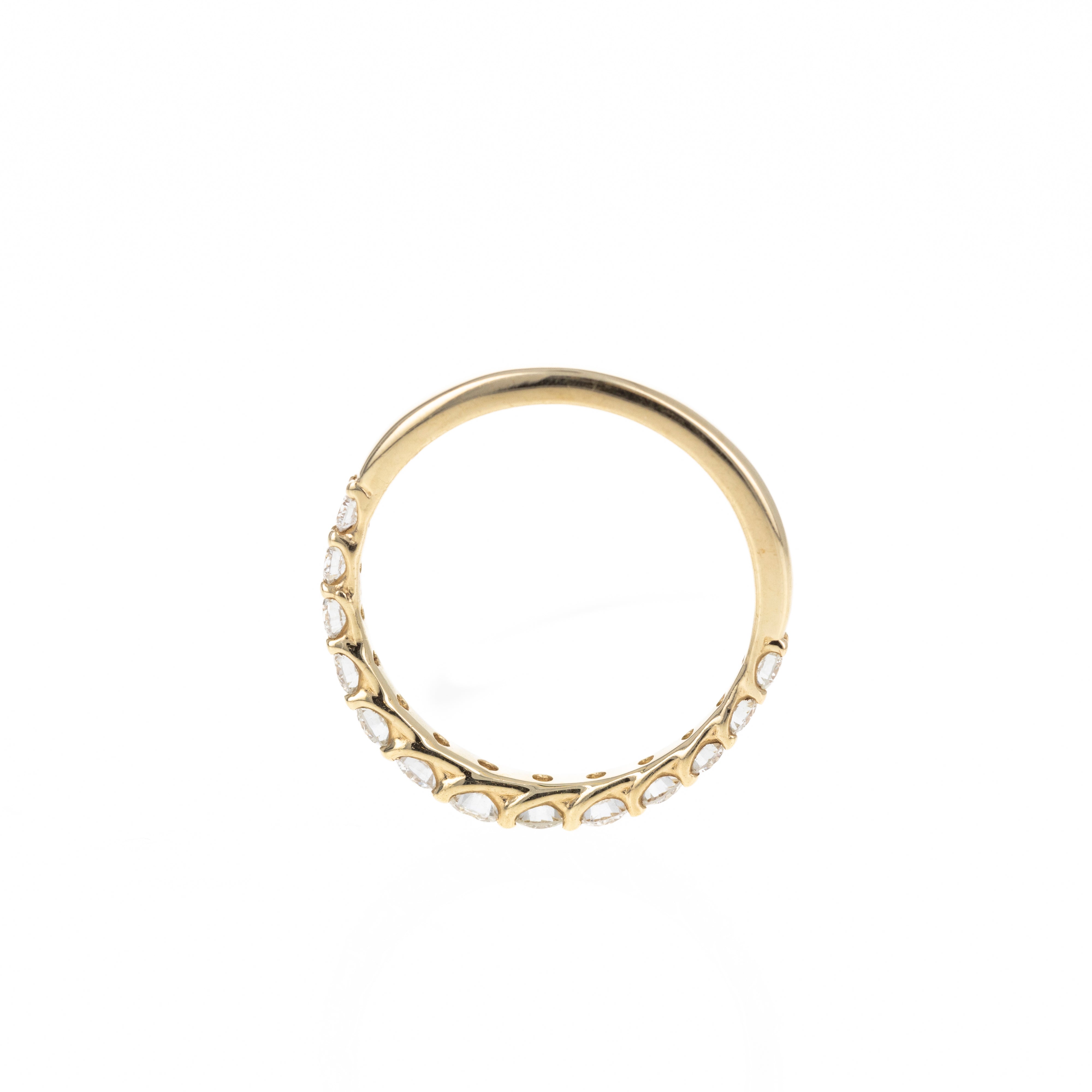 14K Gold 0.75 Carat Round Brilliant Diamond Graduated Stackable Wedding Band - Queen May