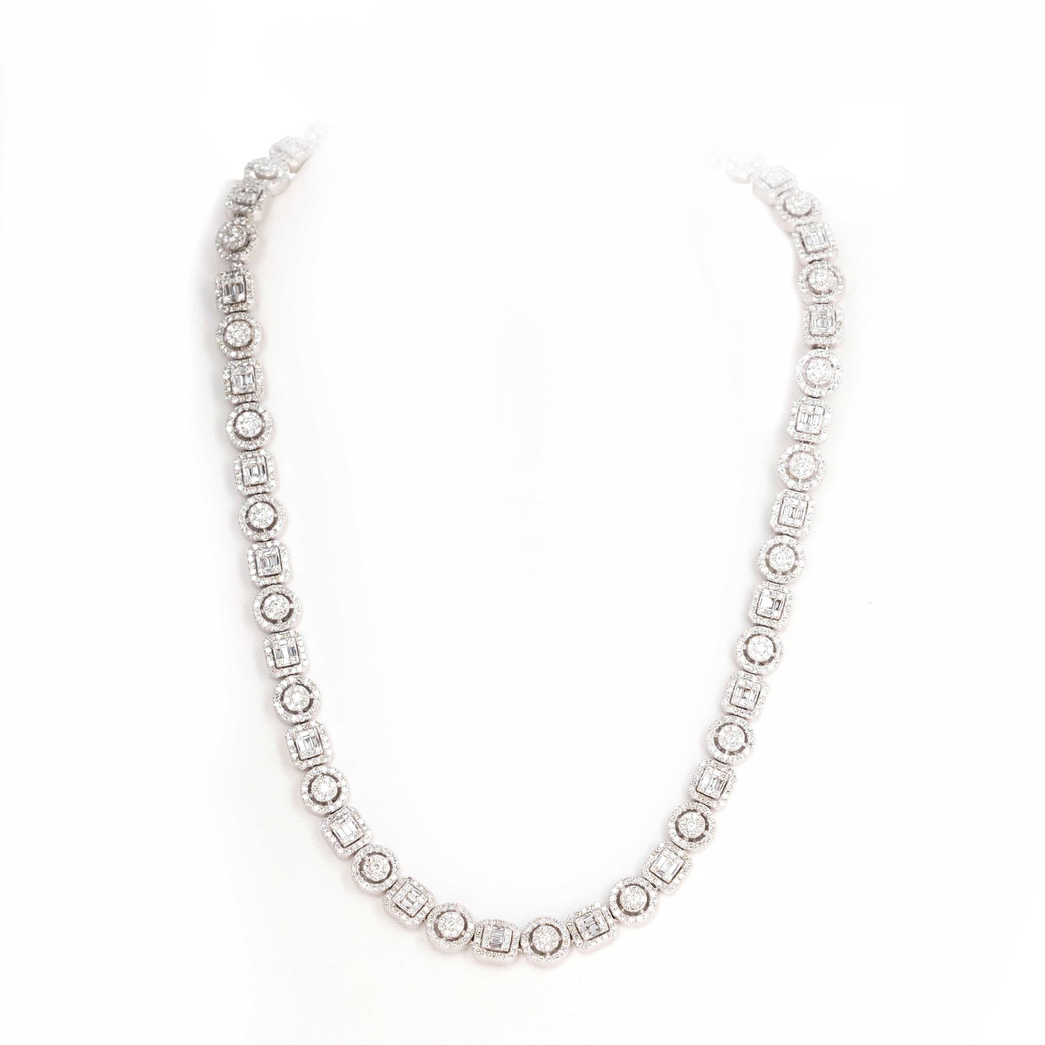 12 Carat Diamond Baguette Cluster Necklace - Queen May