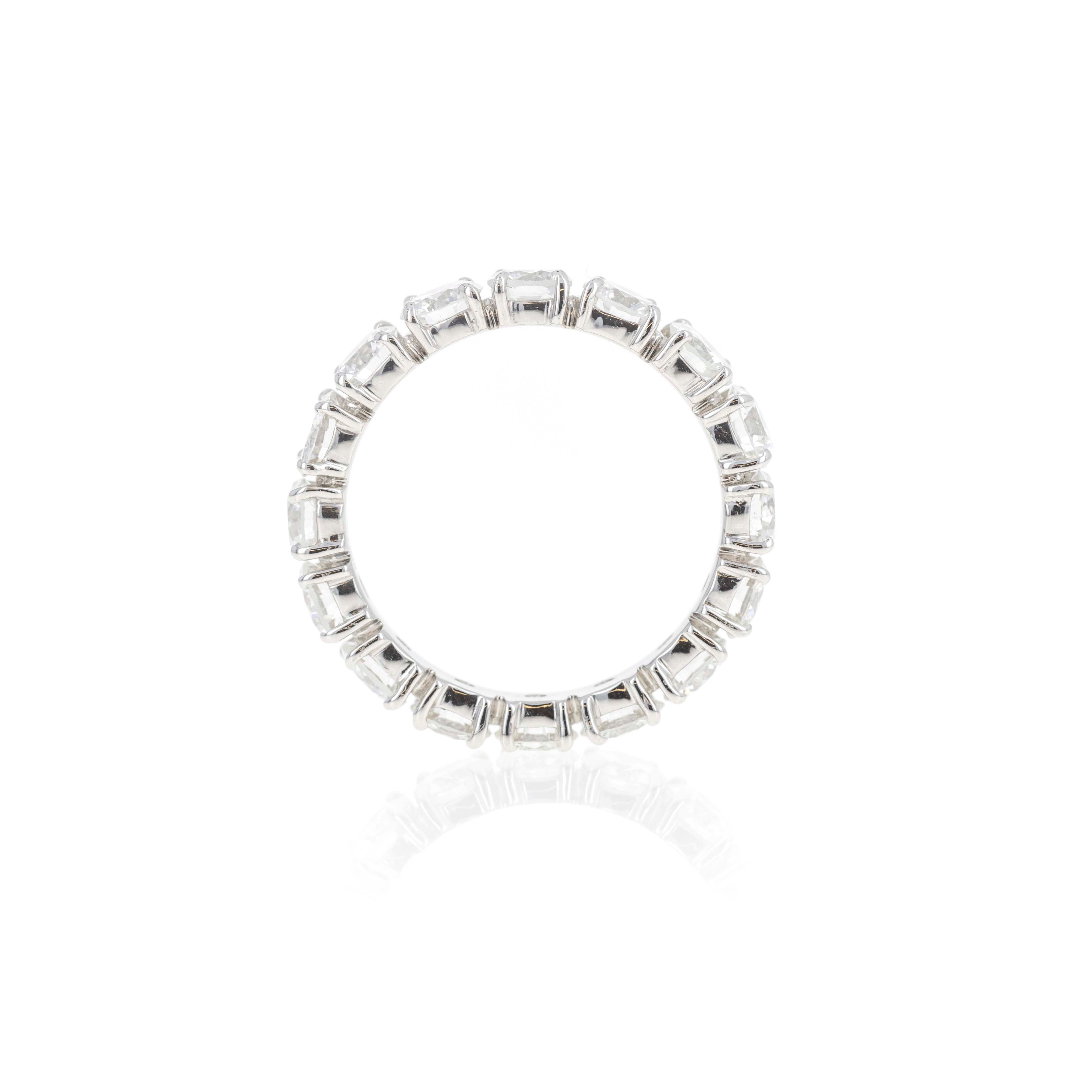 Platinum 3.45 Carat Round Diamond Floating Eternity Band - Queen May