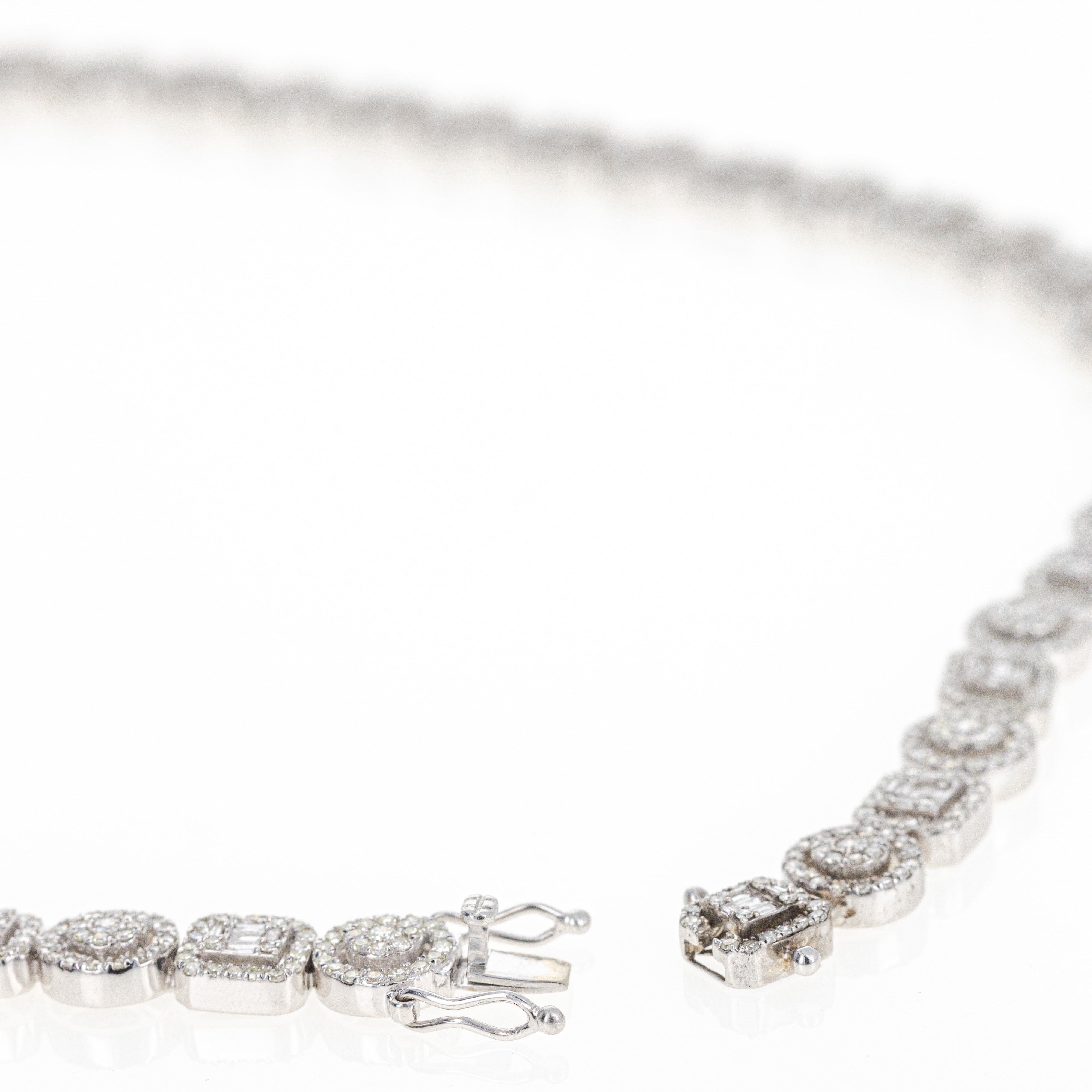 12 Carat Diamond Baguette Cluster Necklace - Queen May