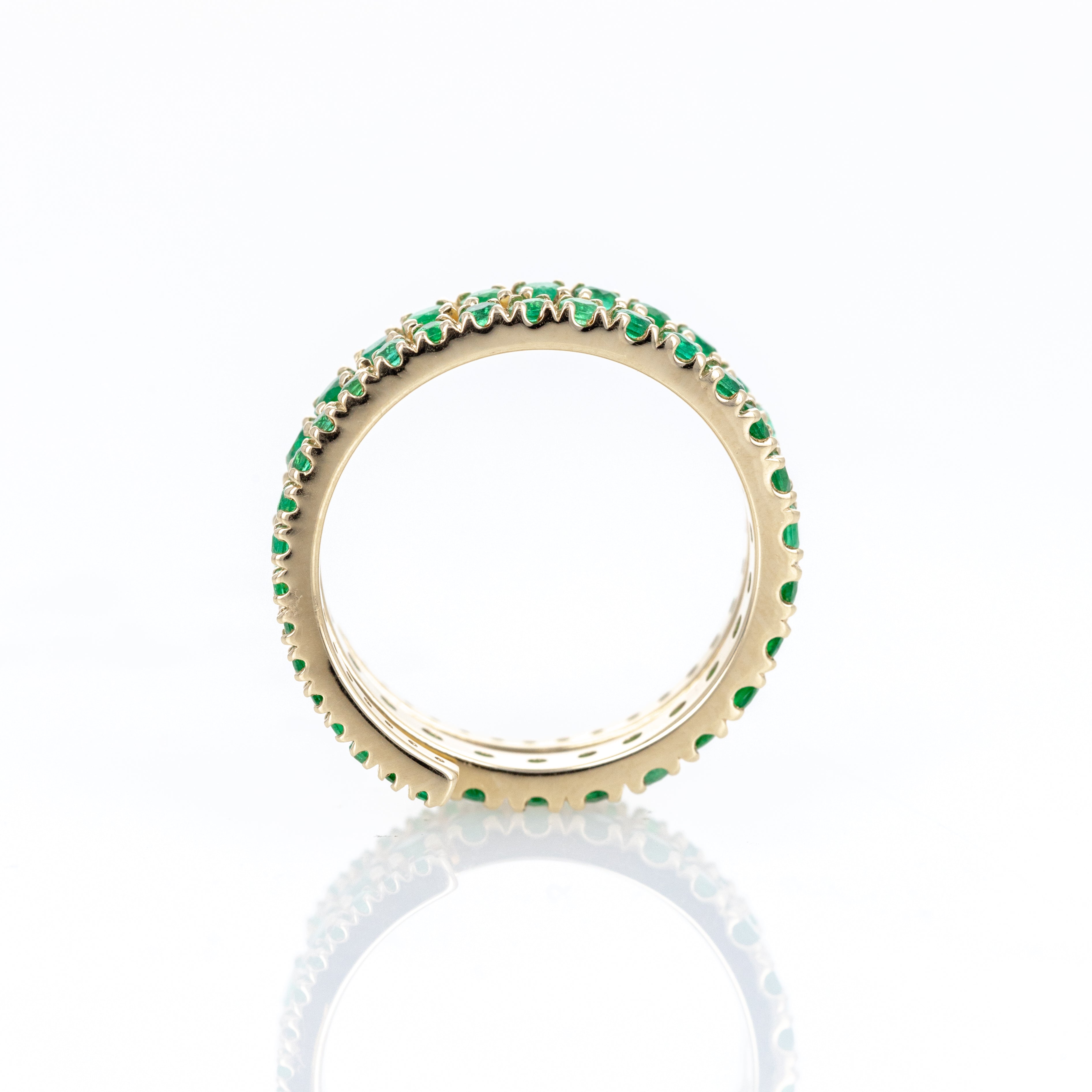 14K Yellow Gold Emerald Eternity Wrap Ring - Queen May