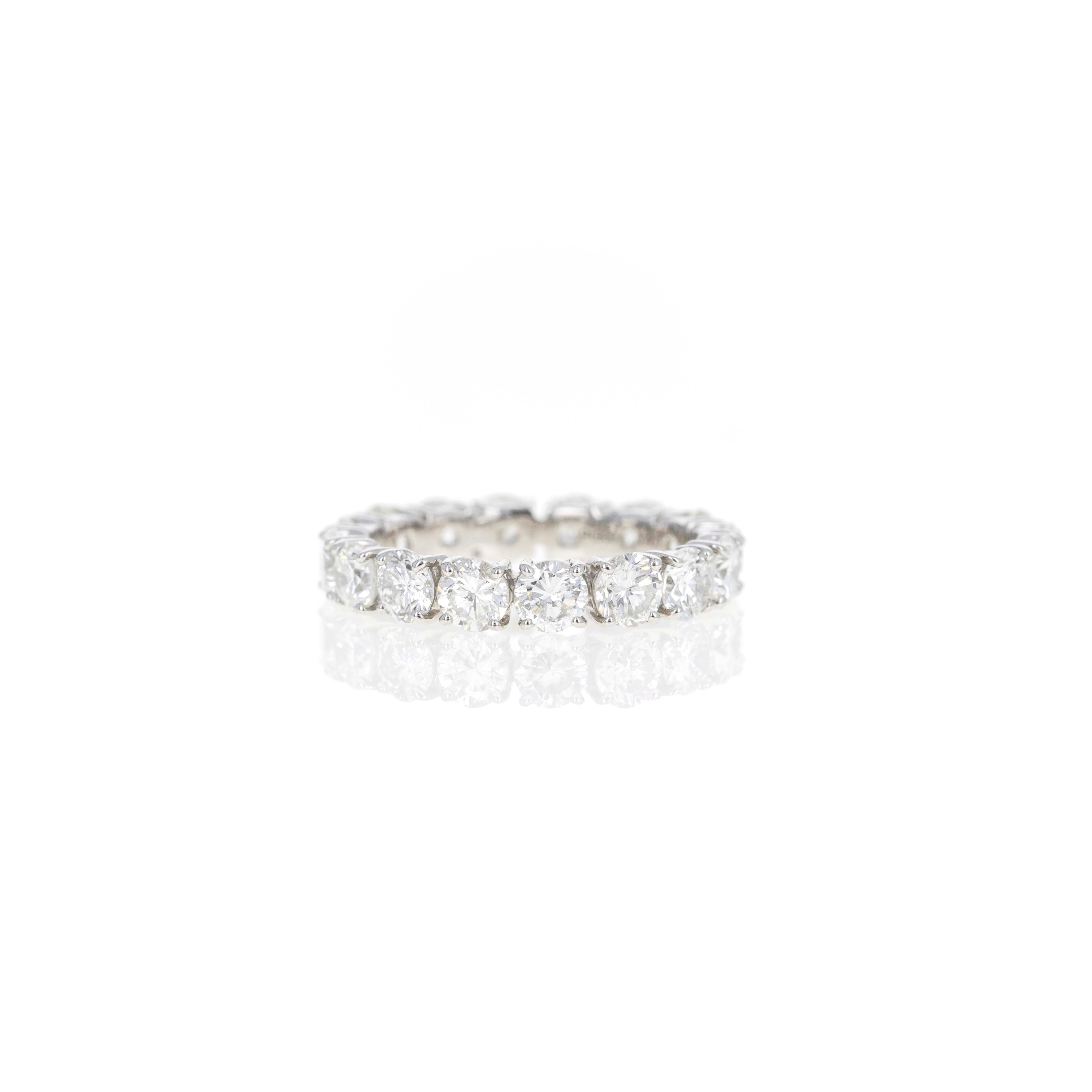 Platinum 3.40 Carat Round Diamond Floating Eternity Band - Queen May