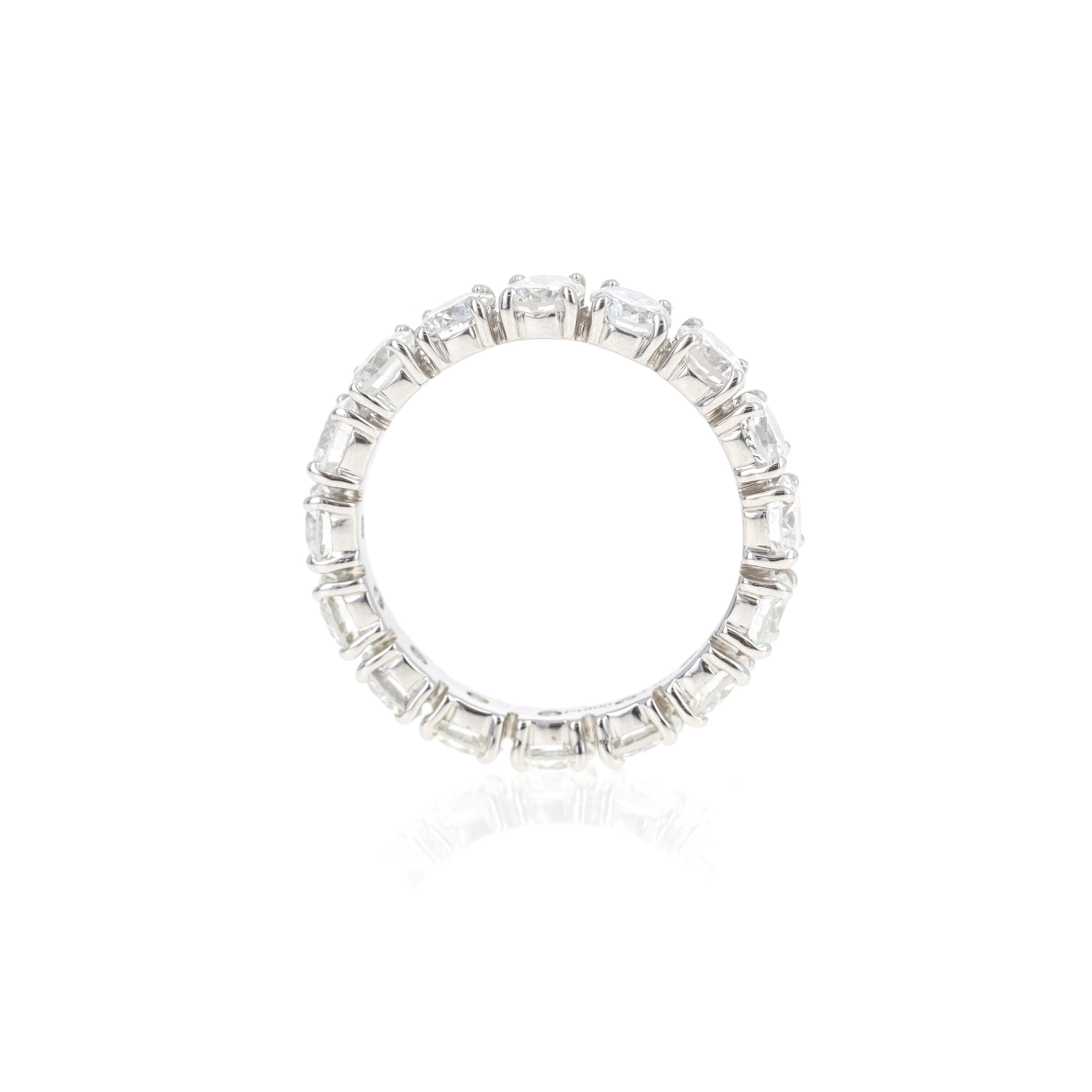 Platinum 3.40 Carat Round Diamond Floating Eternity Band - Queen May