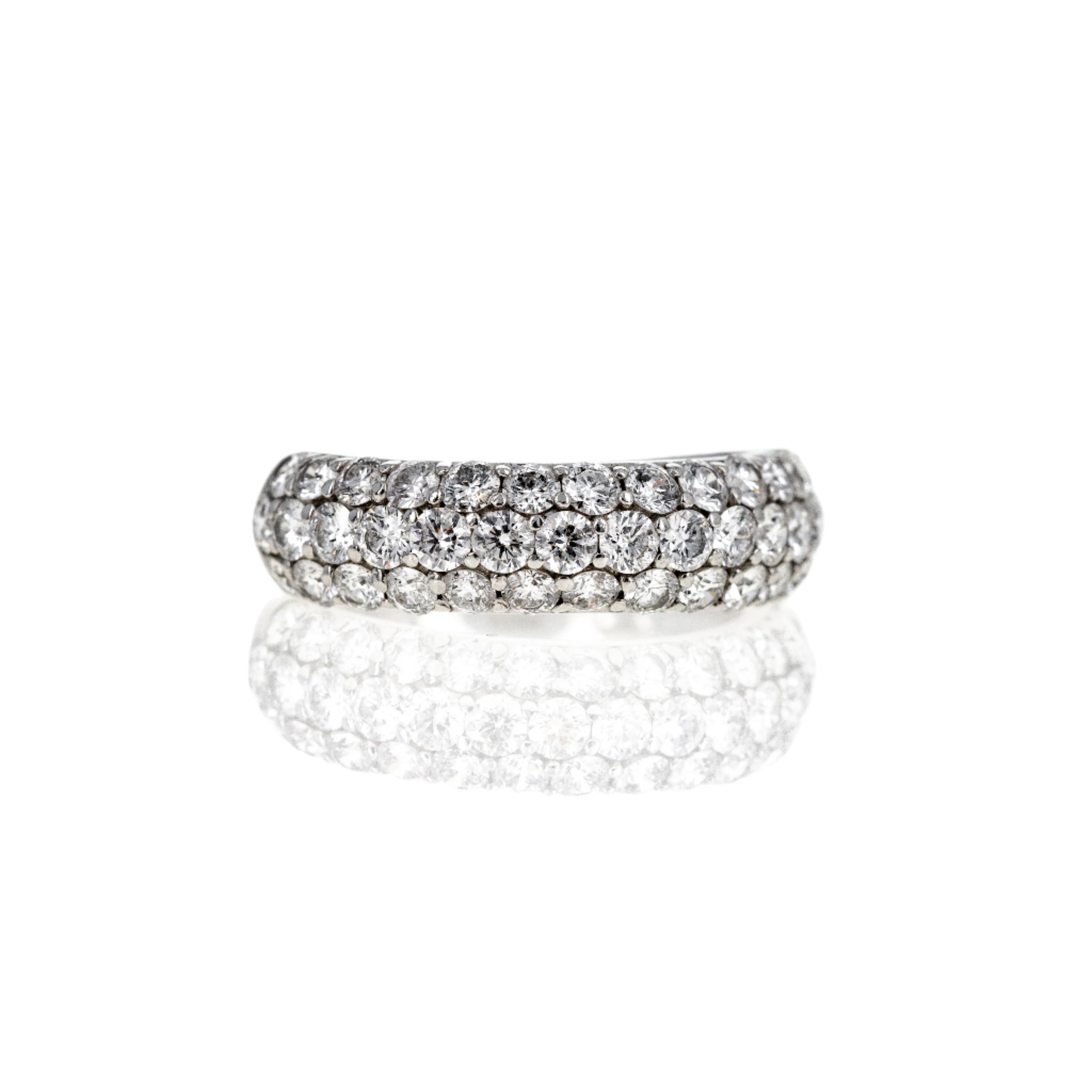 Platinum 2 Carat Diamond Pave Chunky Band - Queen May