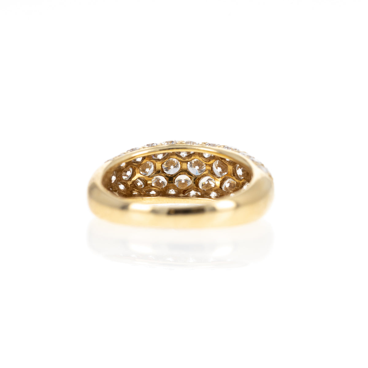 18K Yellow Gold 2.04 Carat Diamond Pave Rounded Band - Queen May