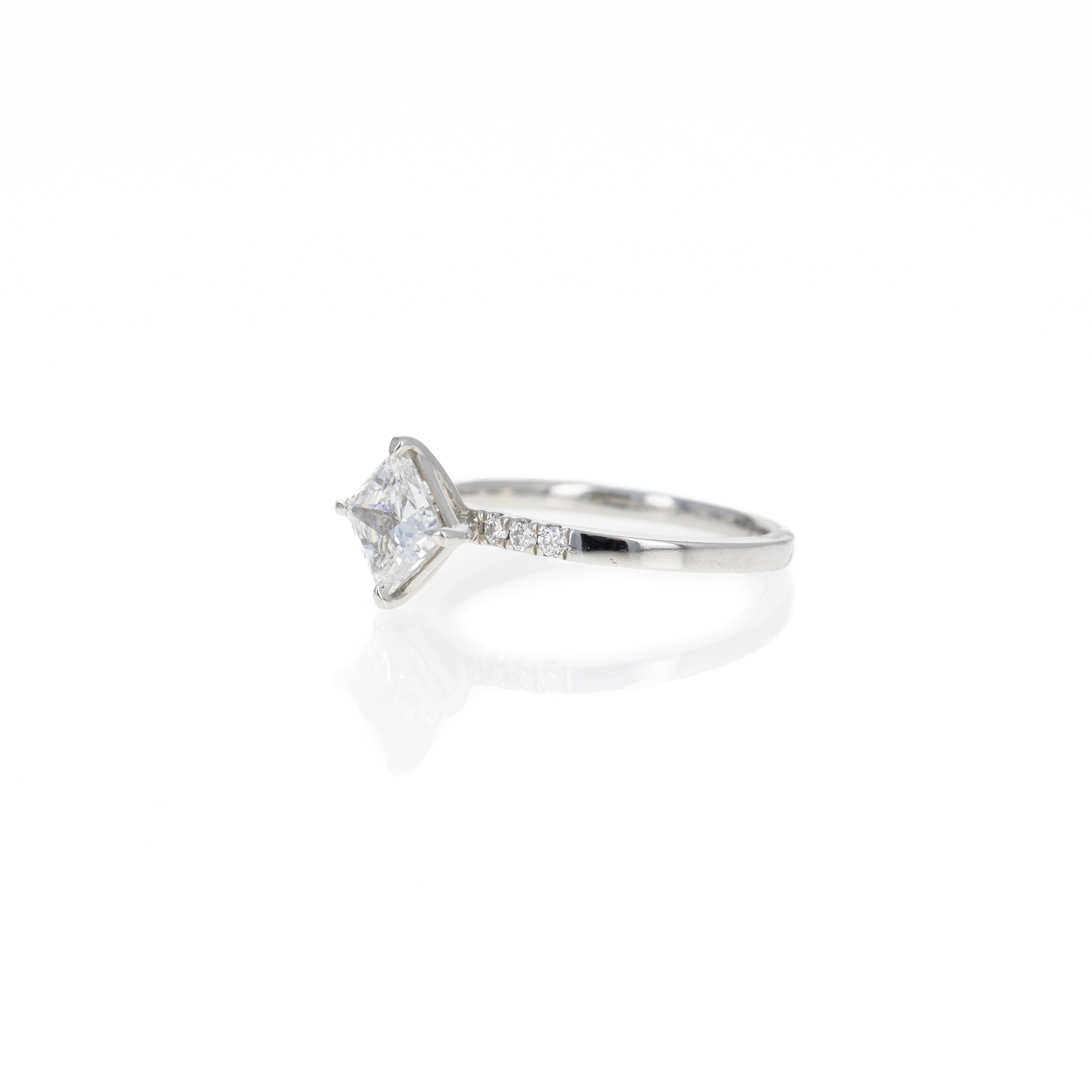 1.20 Carat Princess Diamond Engagement Ring in Platinum - Queen May