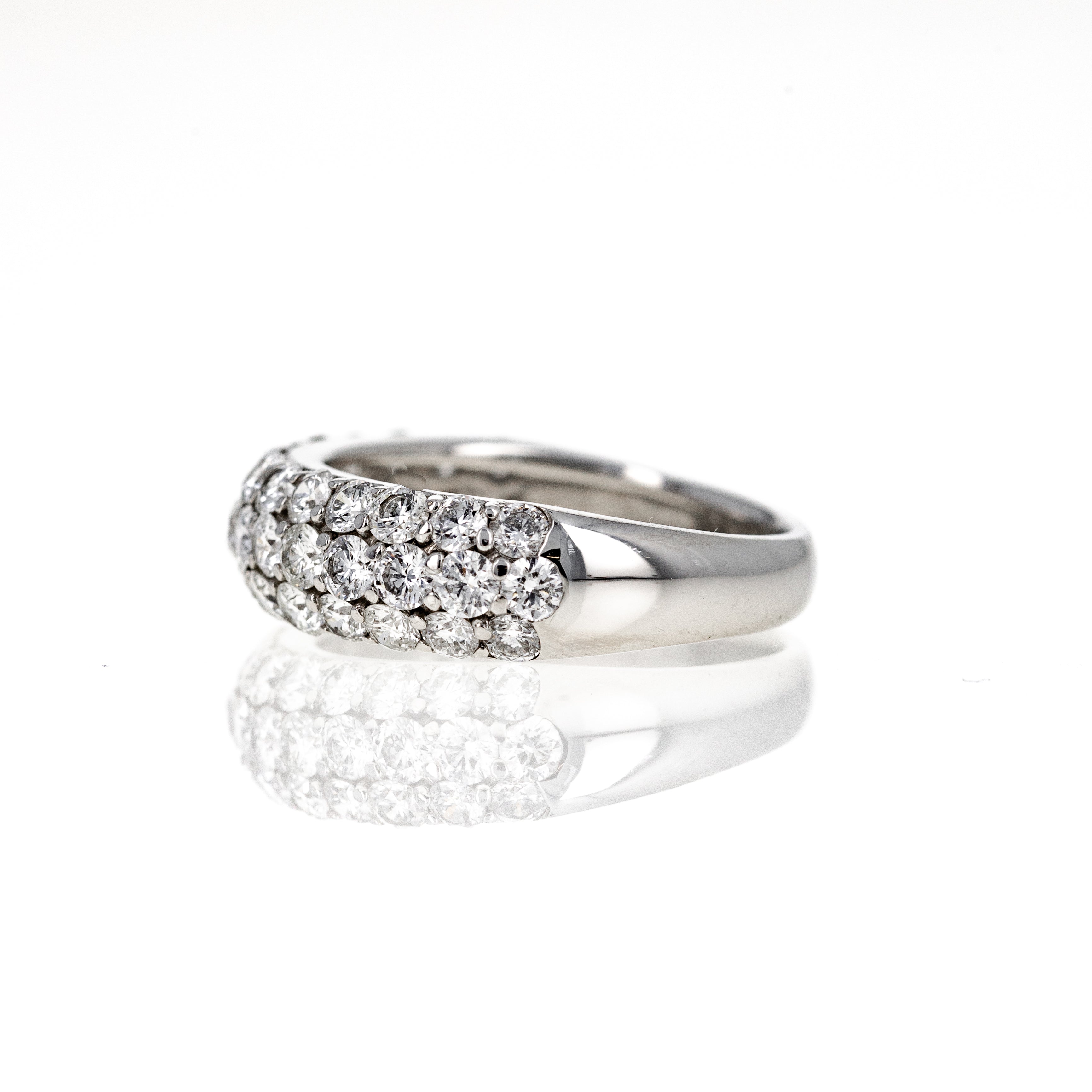 Platinum 2 Carat Diamond Pave Chunky Band - Queen May
