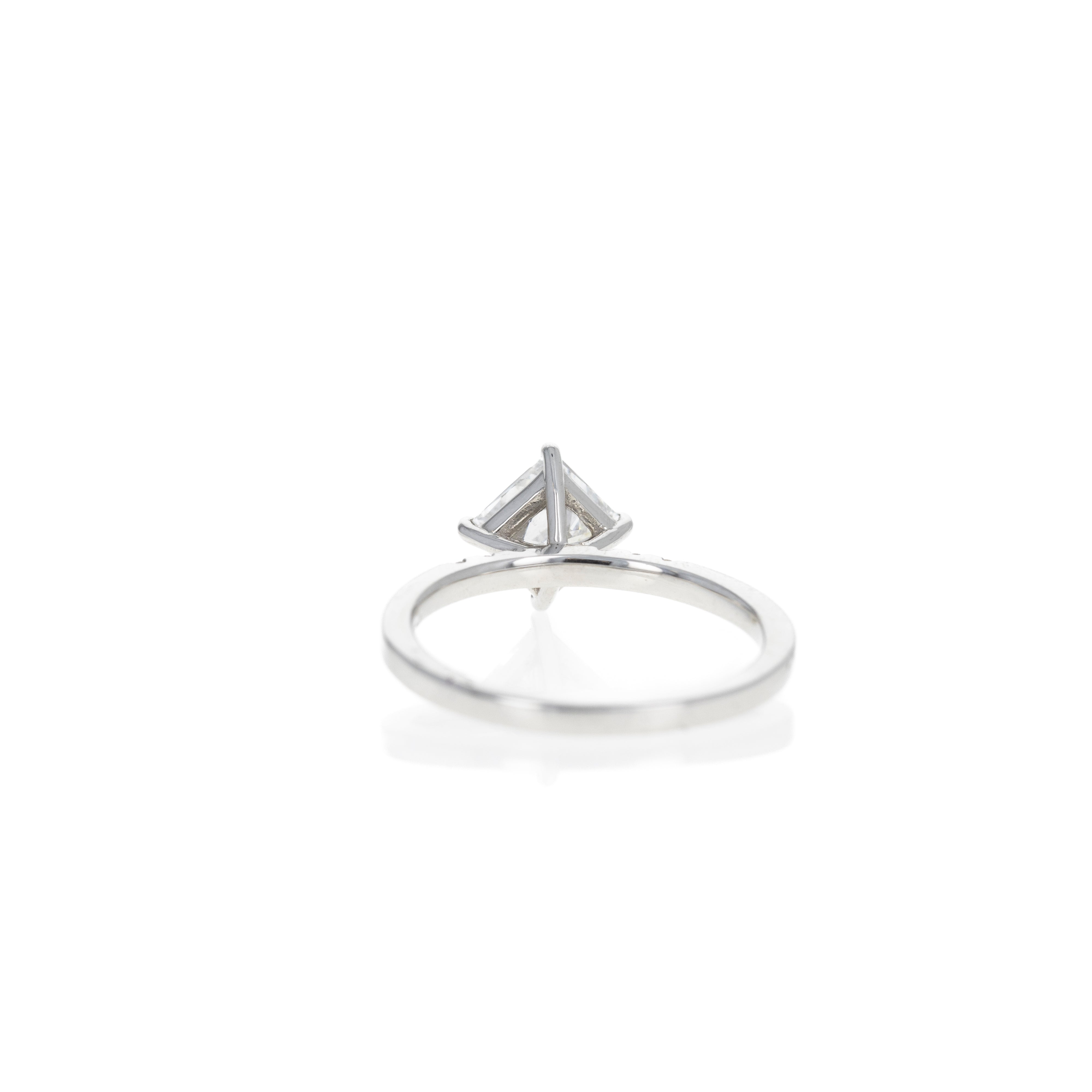 1.20 Carat Princess Diamond Engagement Ring in Platinum - Queen May