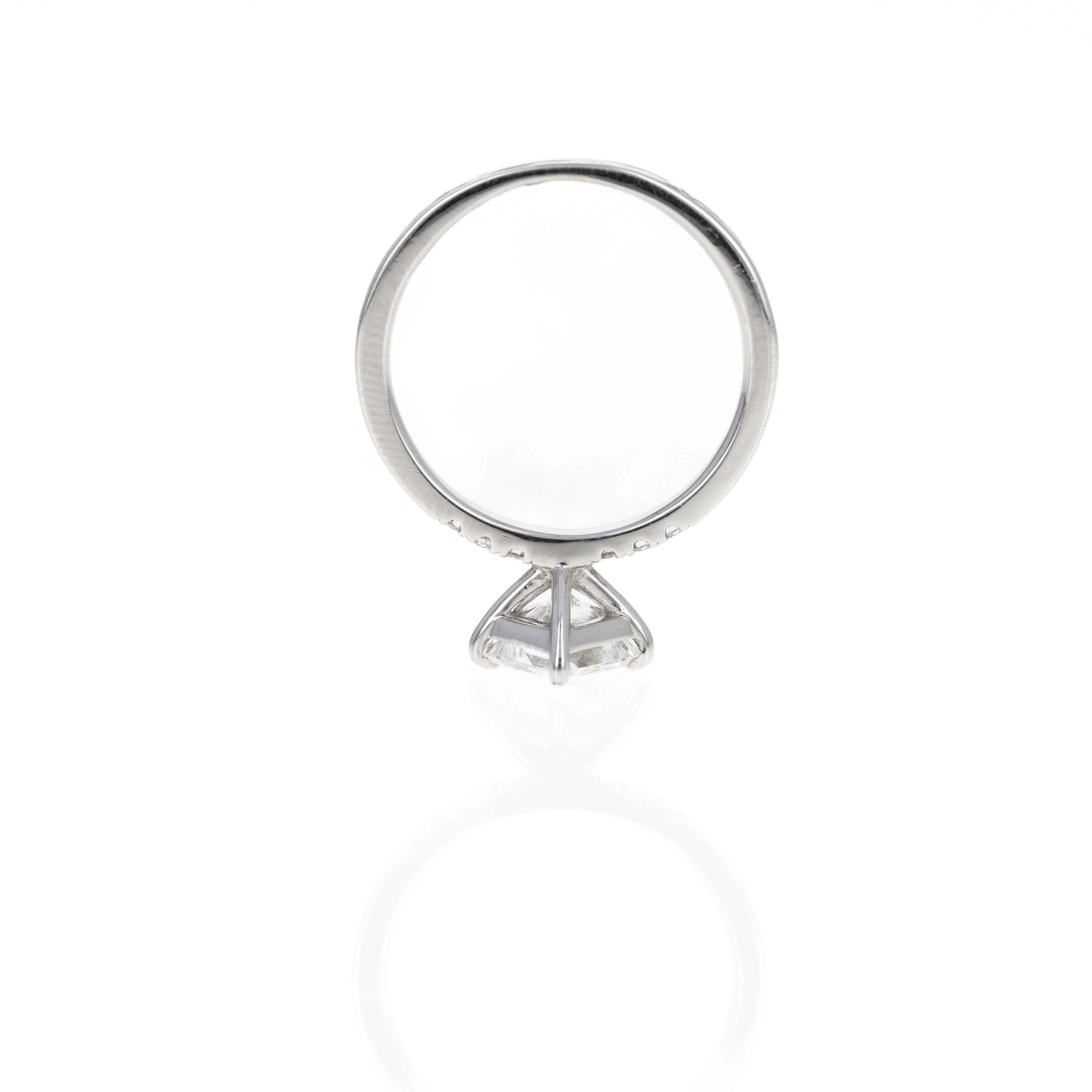 1.20 Carat Princess Diamond Engagement Ring in Platinum - Queen May