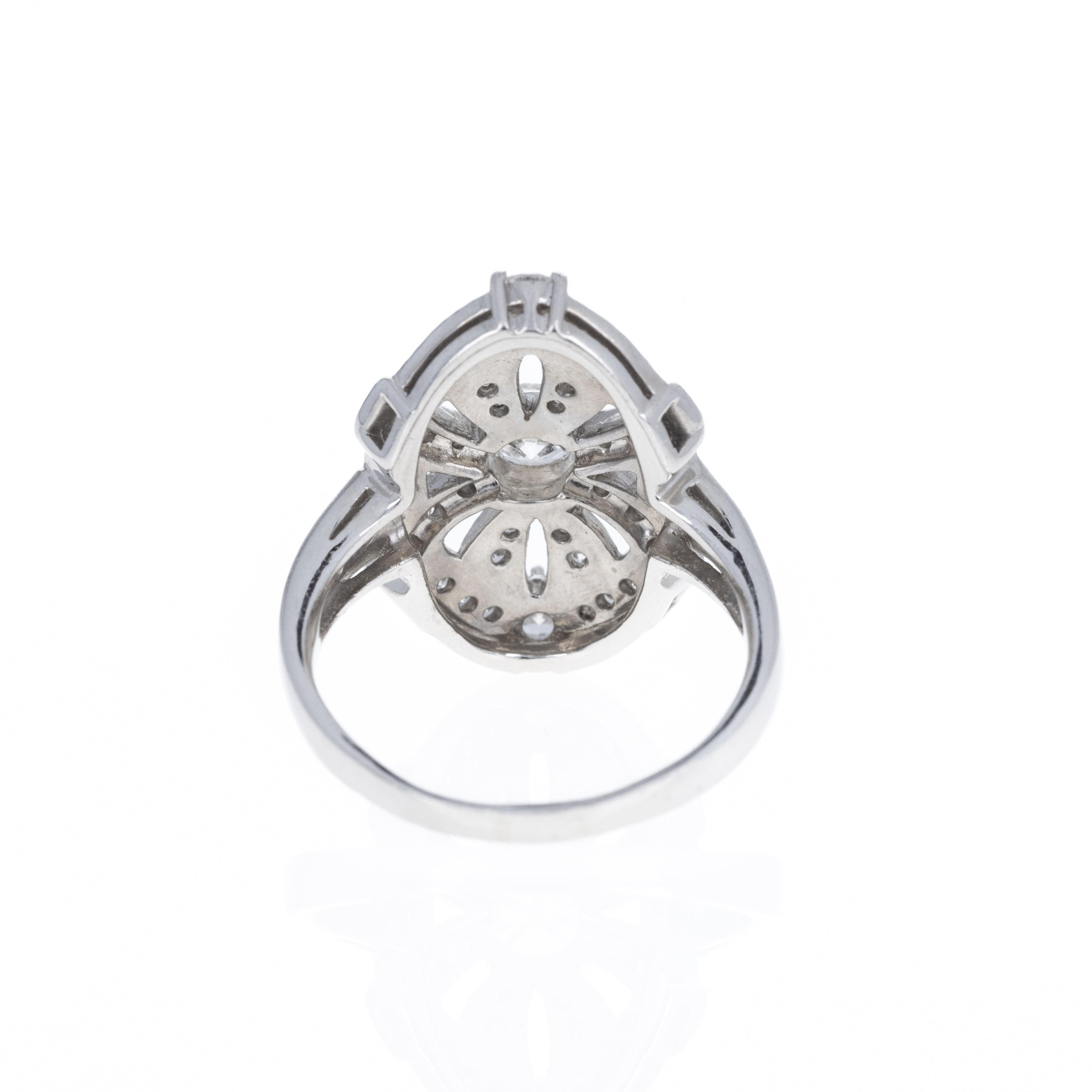 Platinum 1.14 Carat Diamond Shield Ring - Queen May