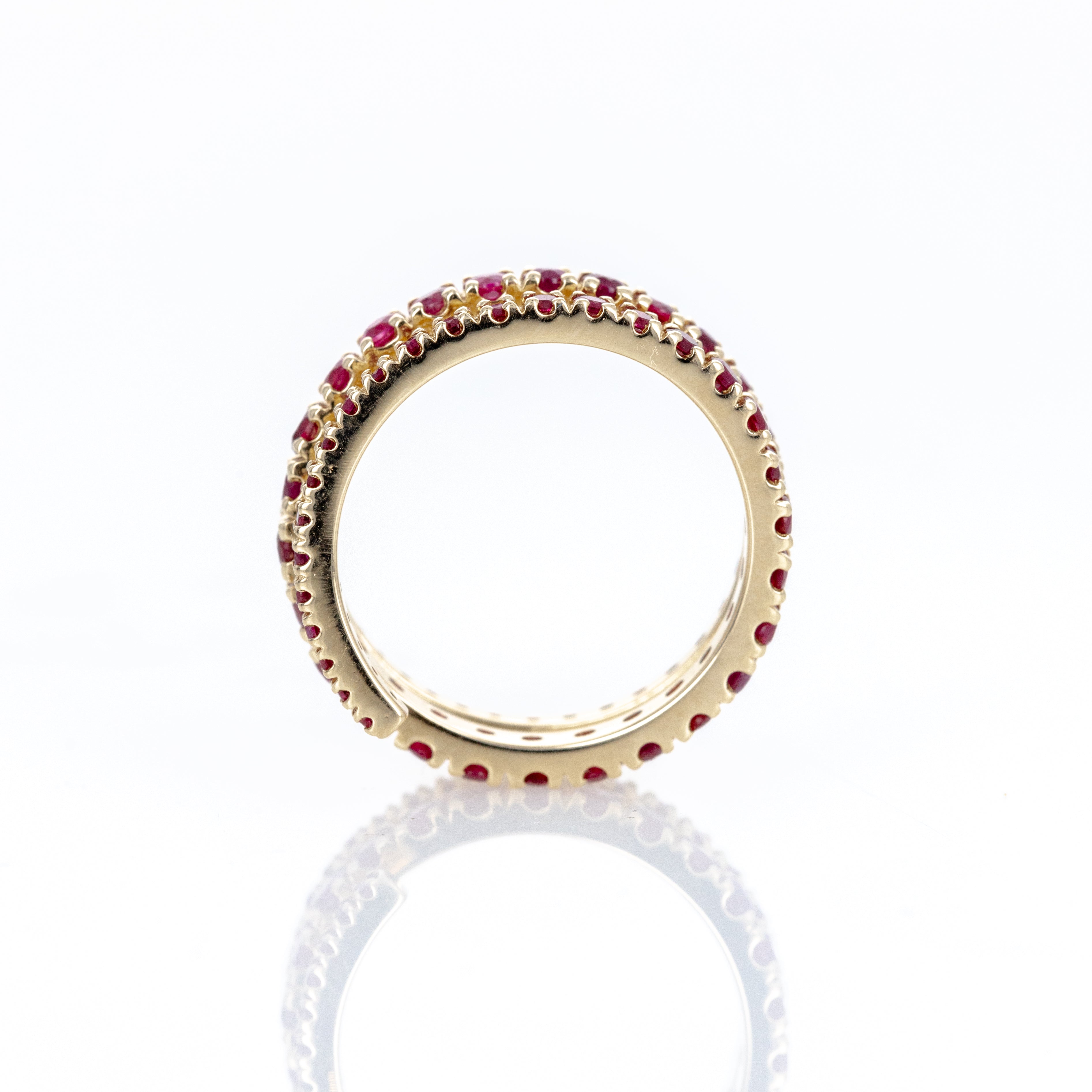 14K Yellow Gold Ruby Eternity Wrap Ring - Queen May