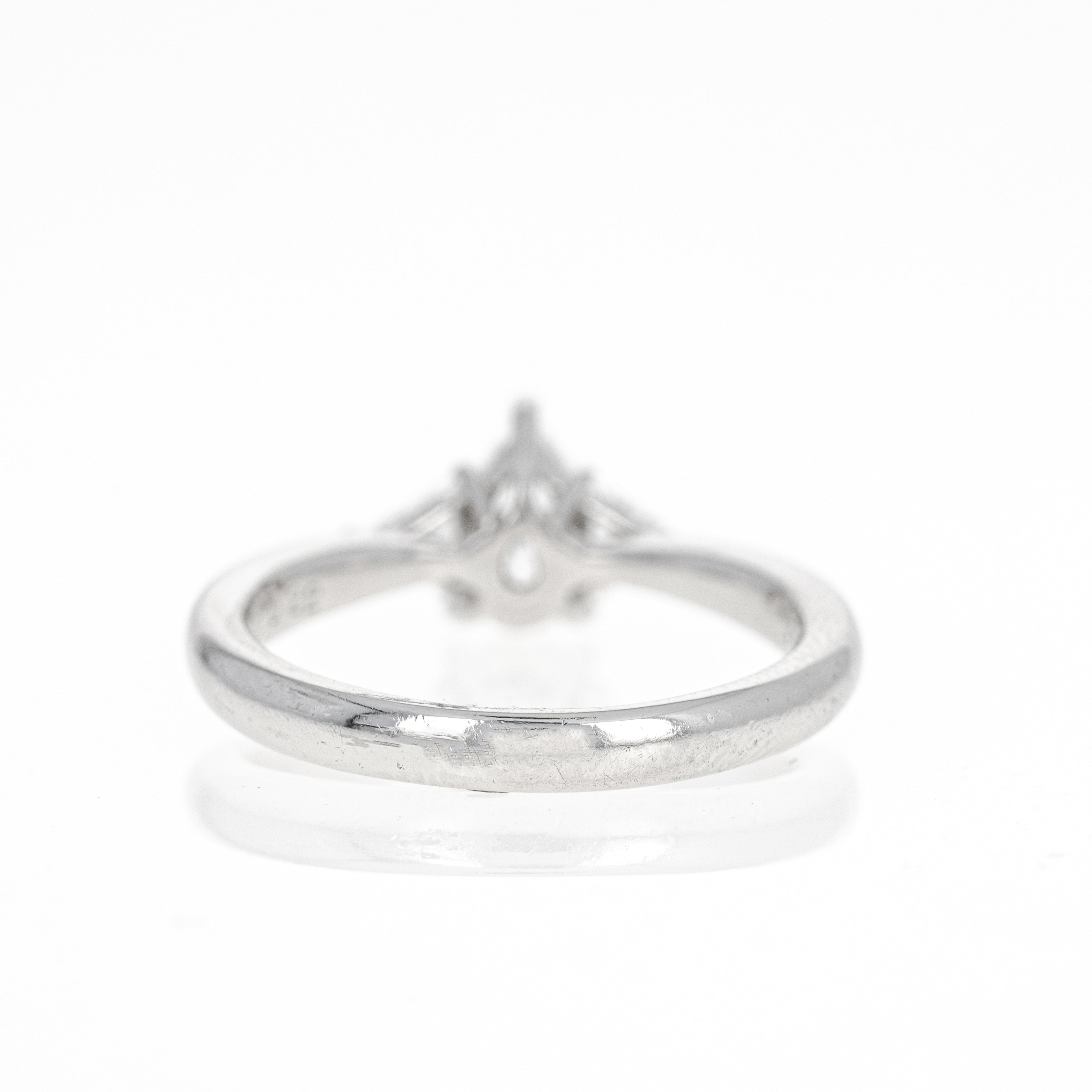 0.71 Carat Pear Diamond Trillion Three Stone Ring - Queen May