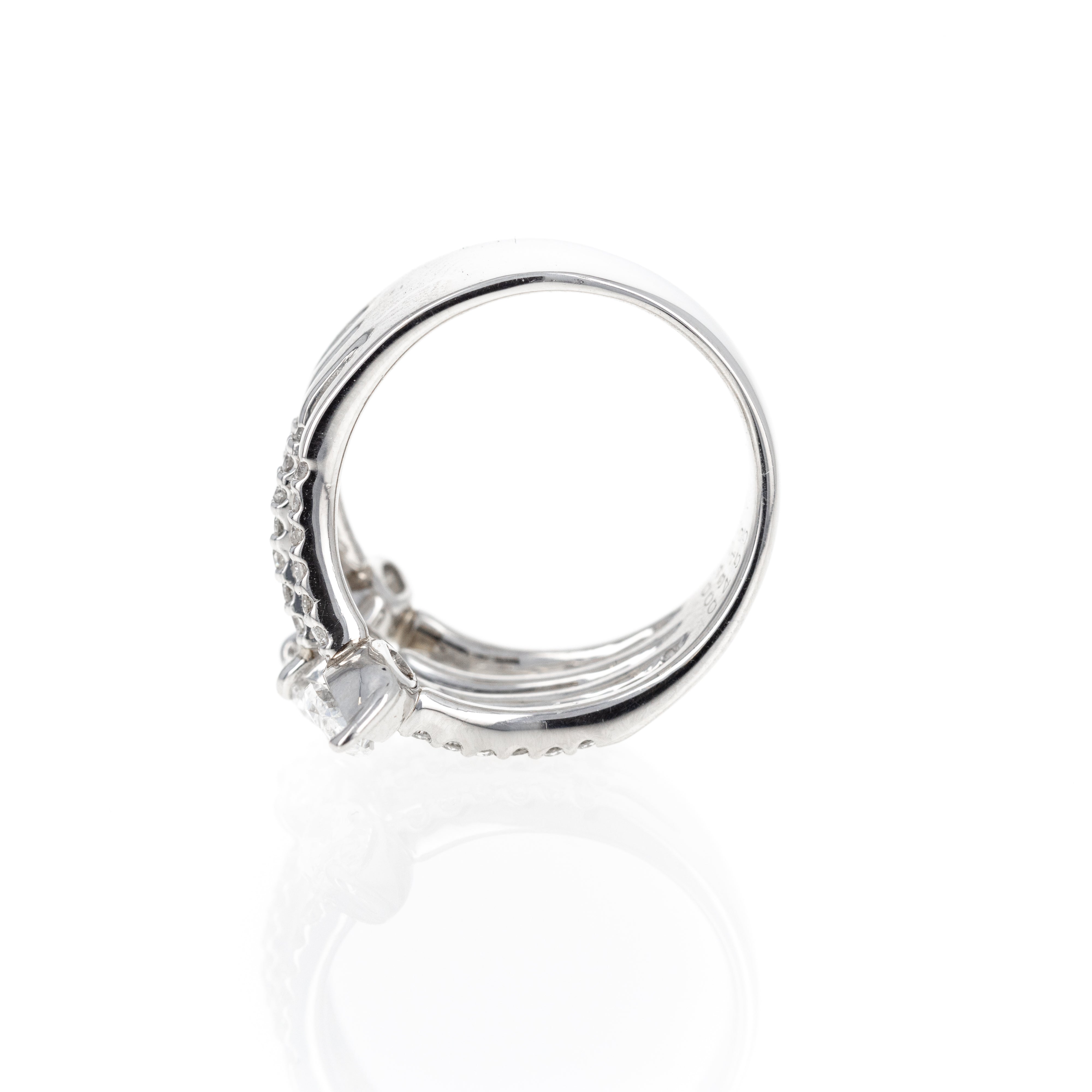 Platinum 1.72 Carat Diamond Pave Three Stone Band - Queen May