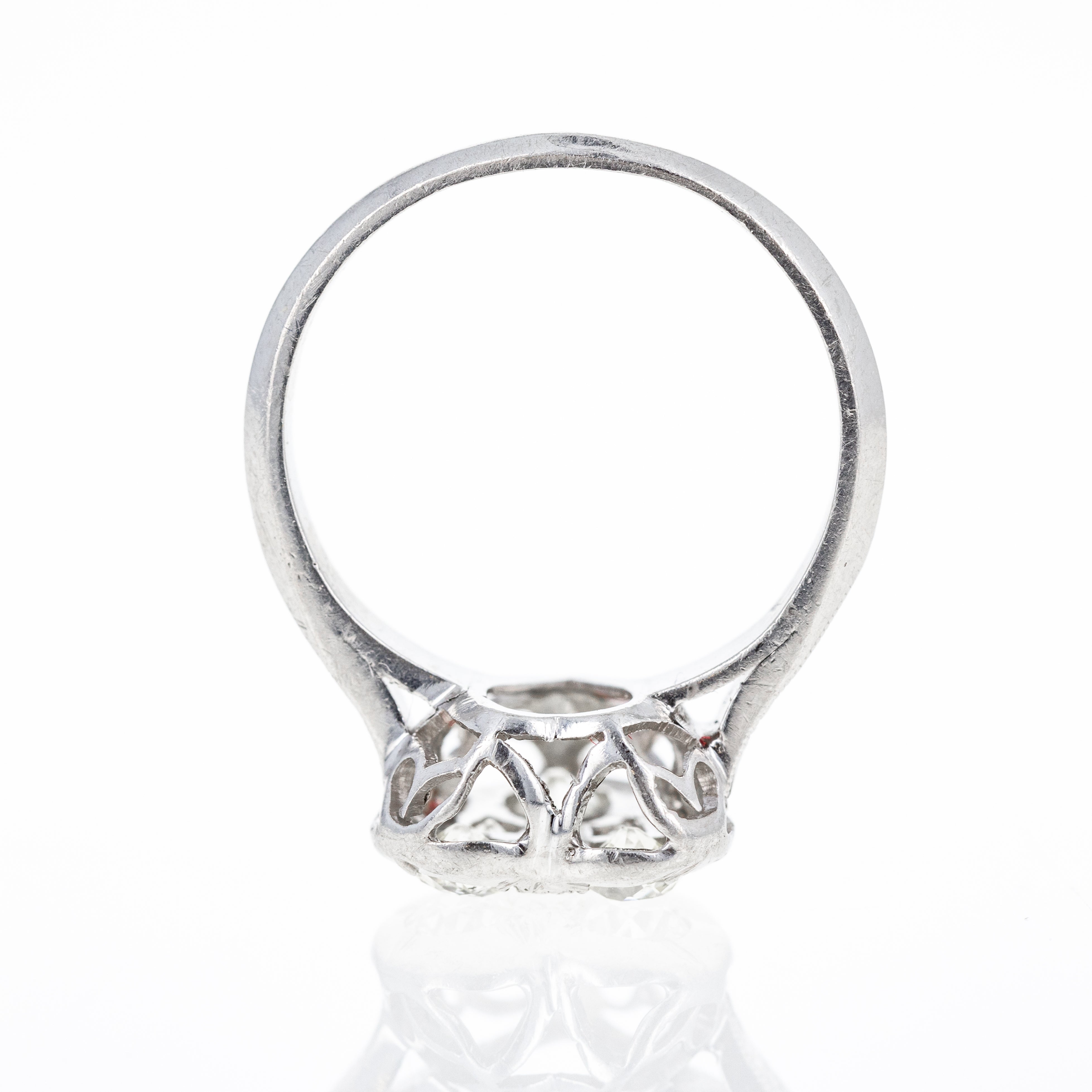 Platinum Edwardian 0.60 Carat Old European Diamond Heart Ring - Queen May