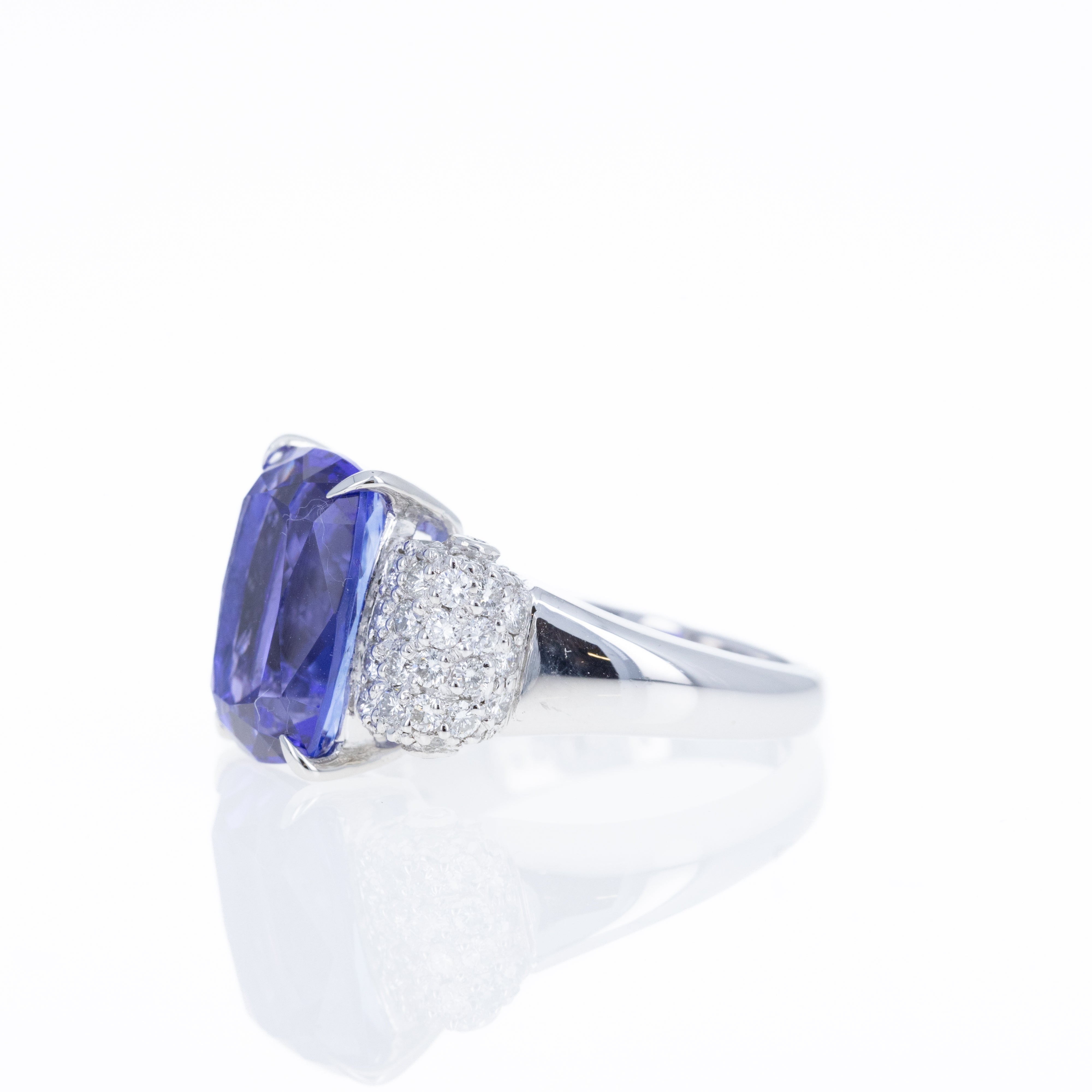 Platinum 5.92 Carat Tanzanite Diamond Ring - Queen May