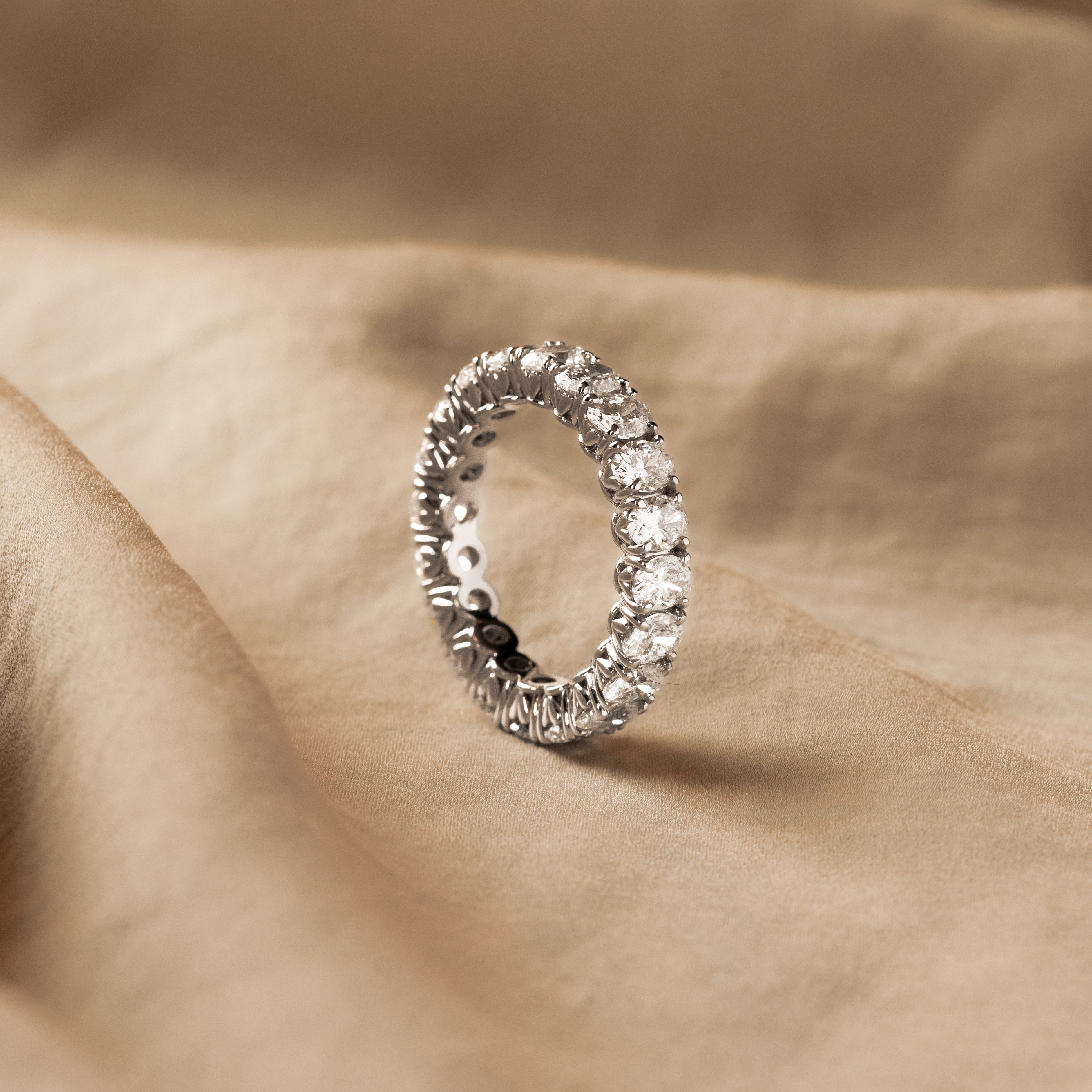 4.80 Carat Total Weight Oval Diamond Eternity Wedding Band - Queen May