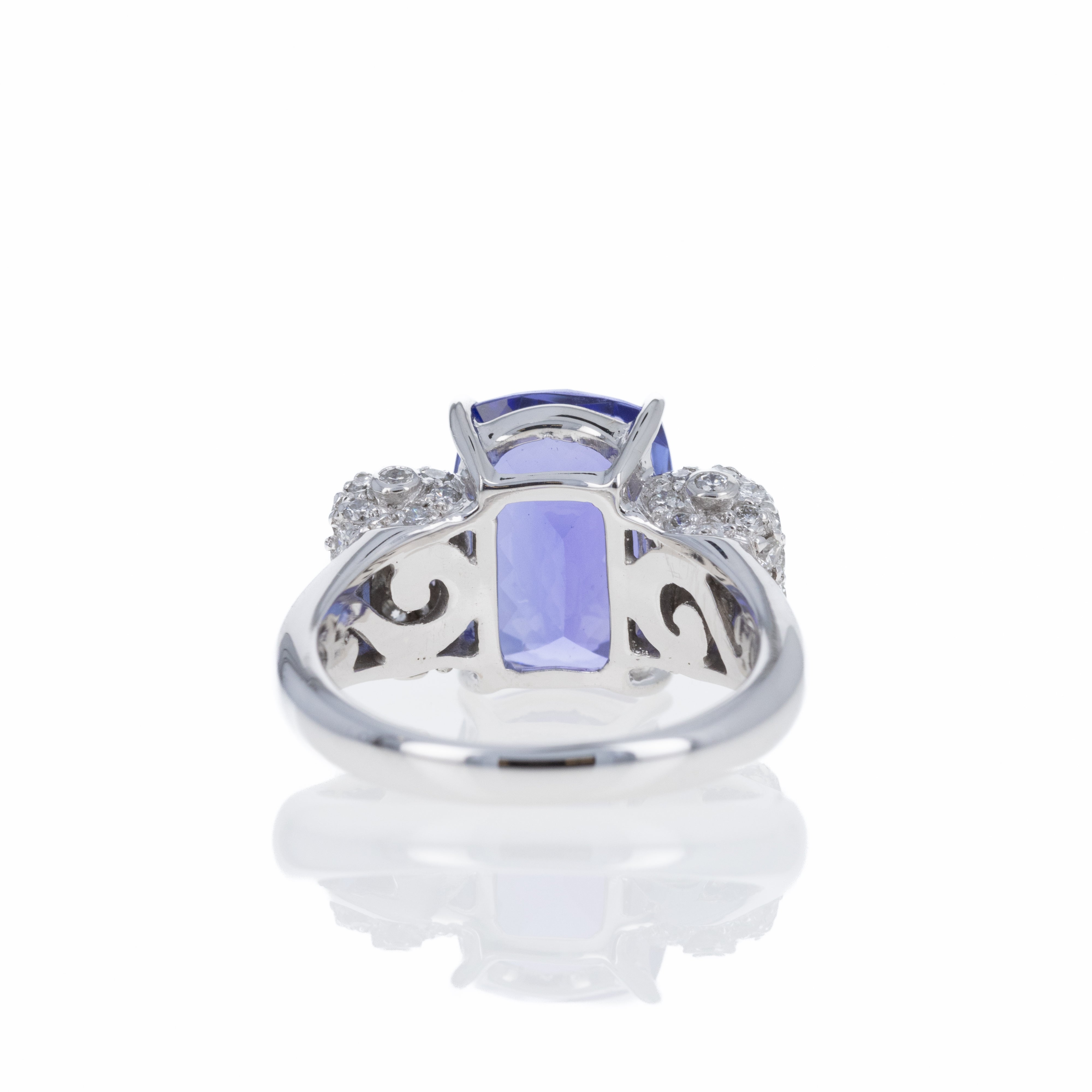 Platinum 5.92 Carat Tanzanite Diamond Ring - Queen May
