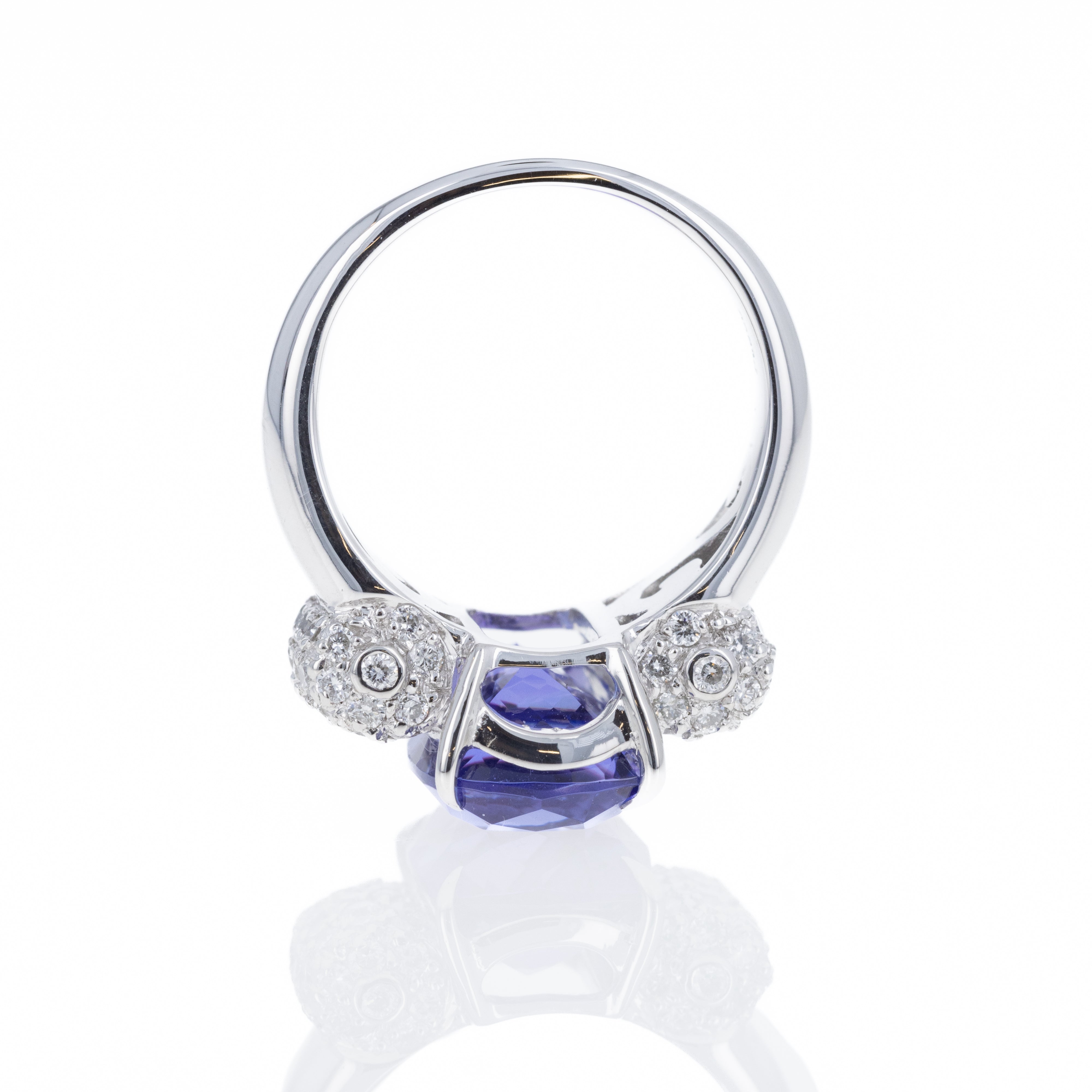 Platinum 5.92 Carat Tanzanite Diamond Ring - Queen May