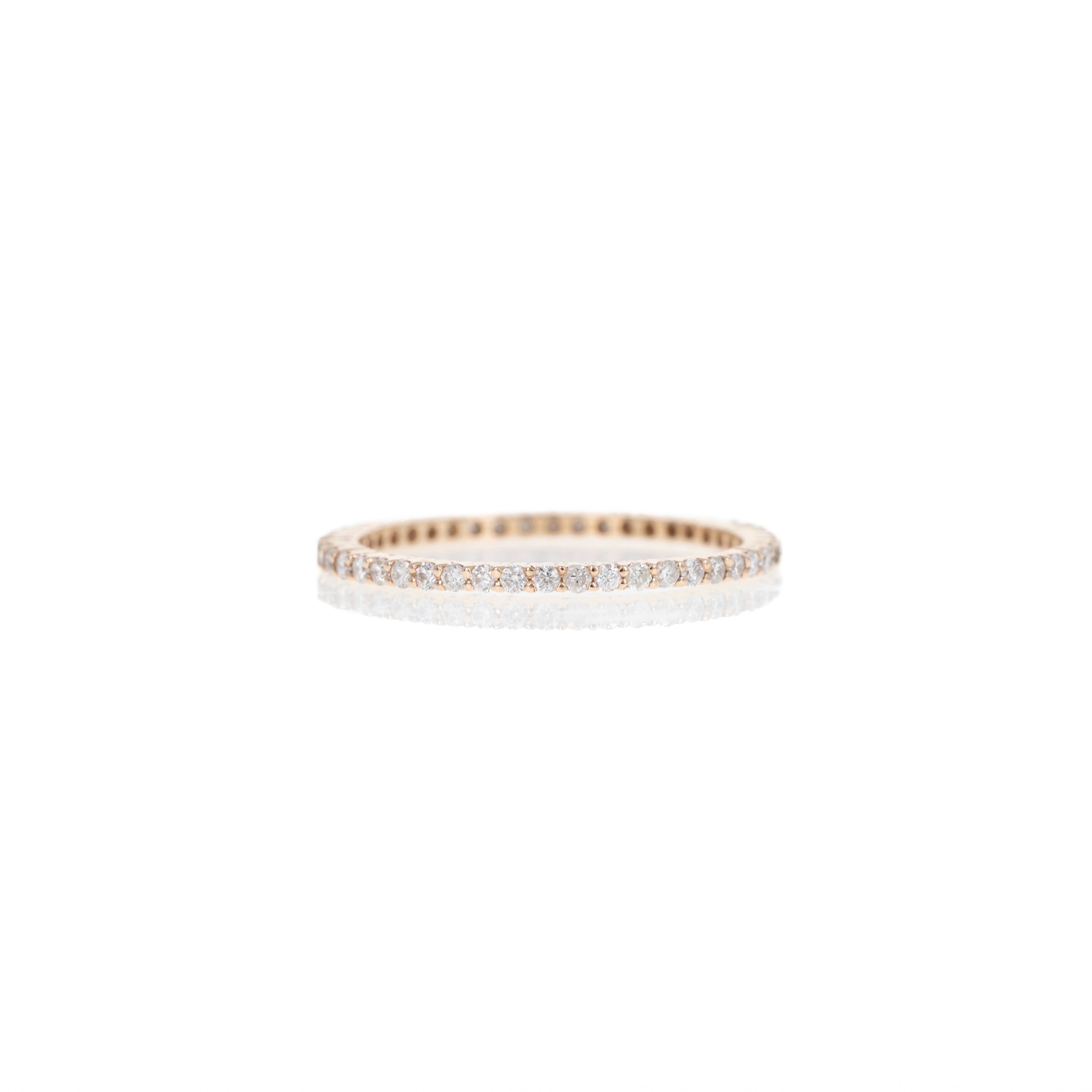 14K Gold 0.38 Carat Round Diamond Eternity Band - Queen May