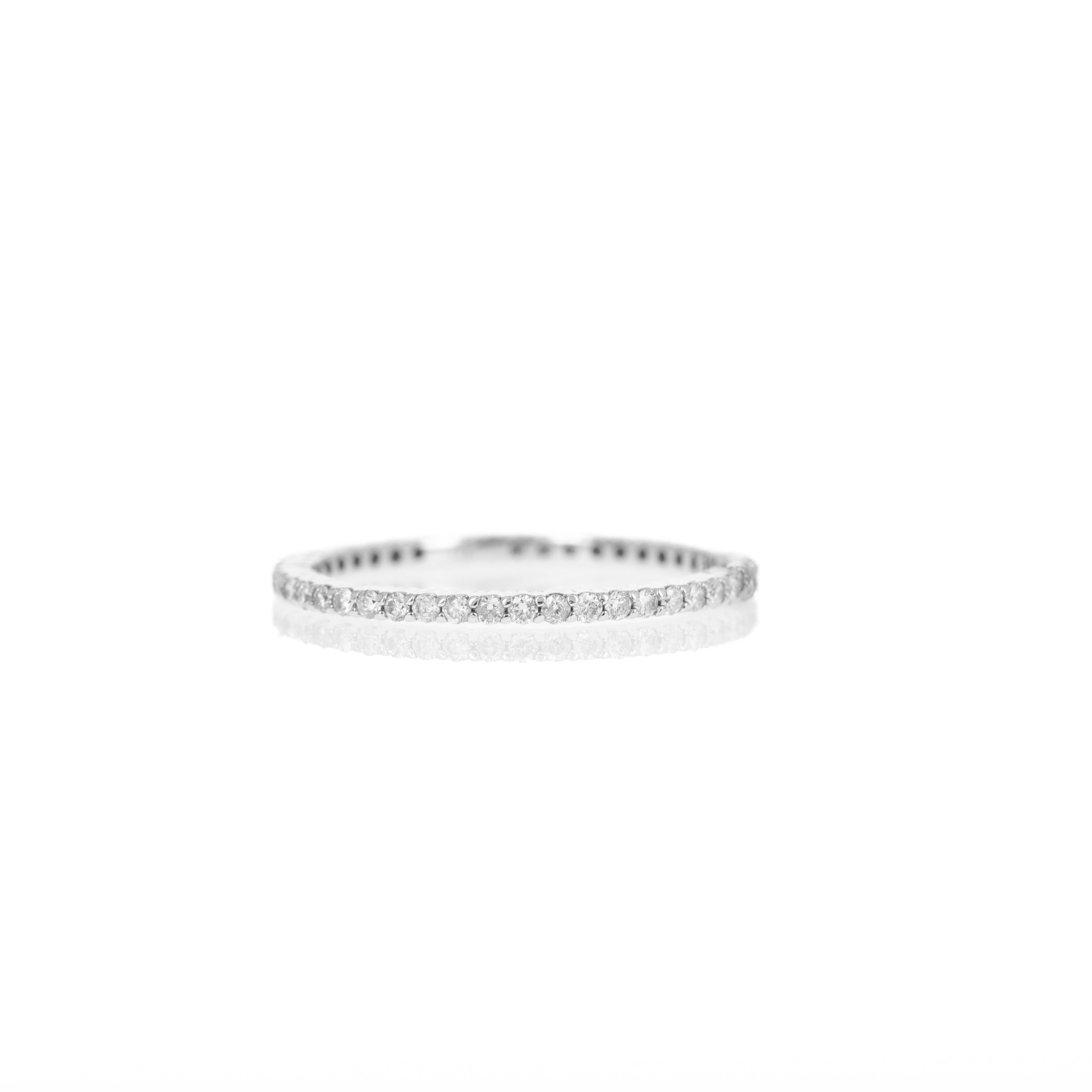 14K Gold 0.38 Carat Round Diamond Eternity Band - Queen May