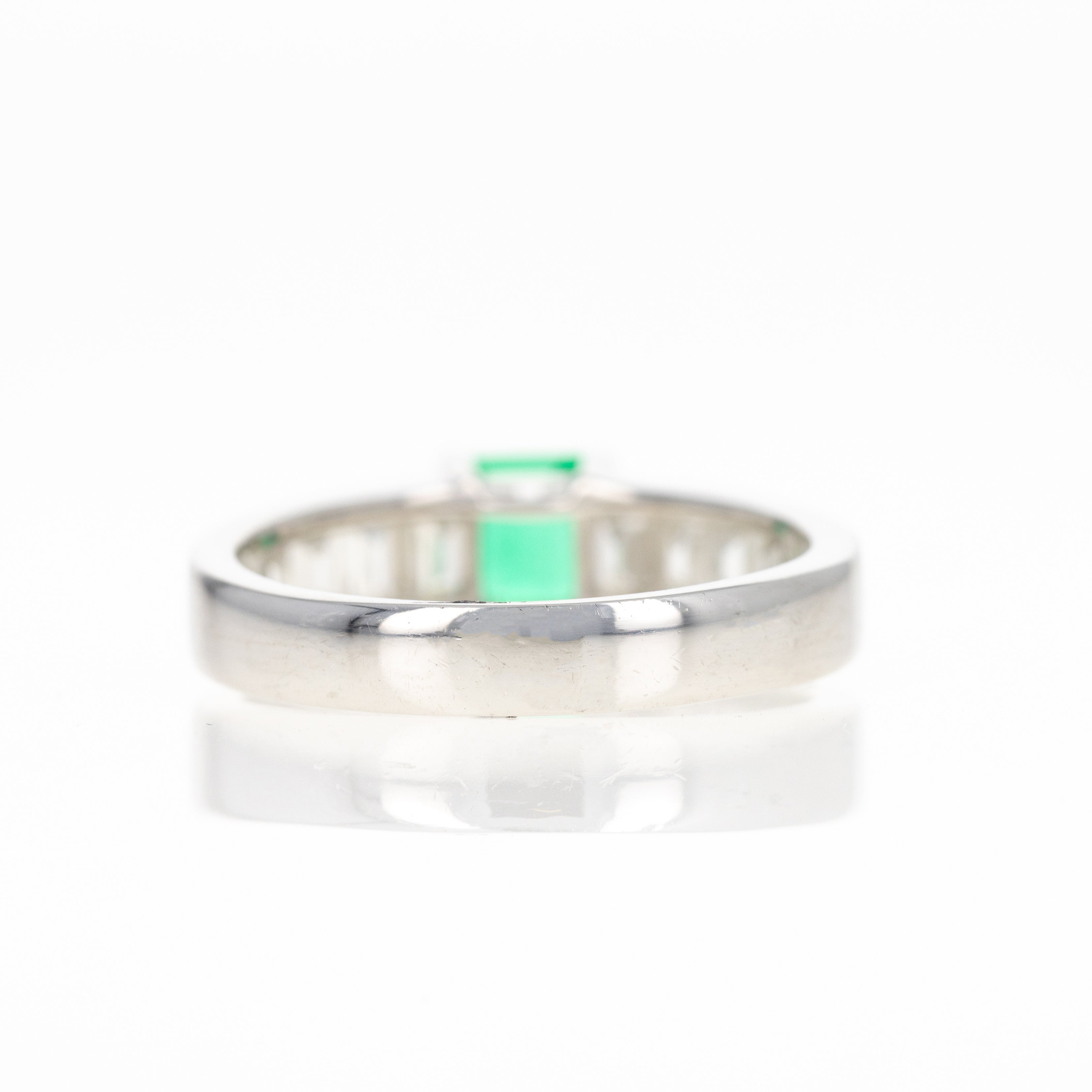 Platinum 0.52 Carat Natural Emerald Diamond Ring - Queen May