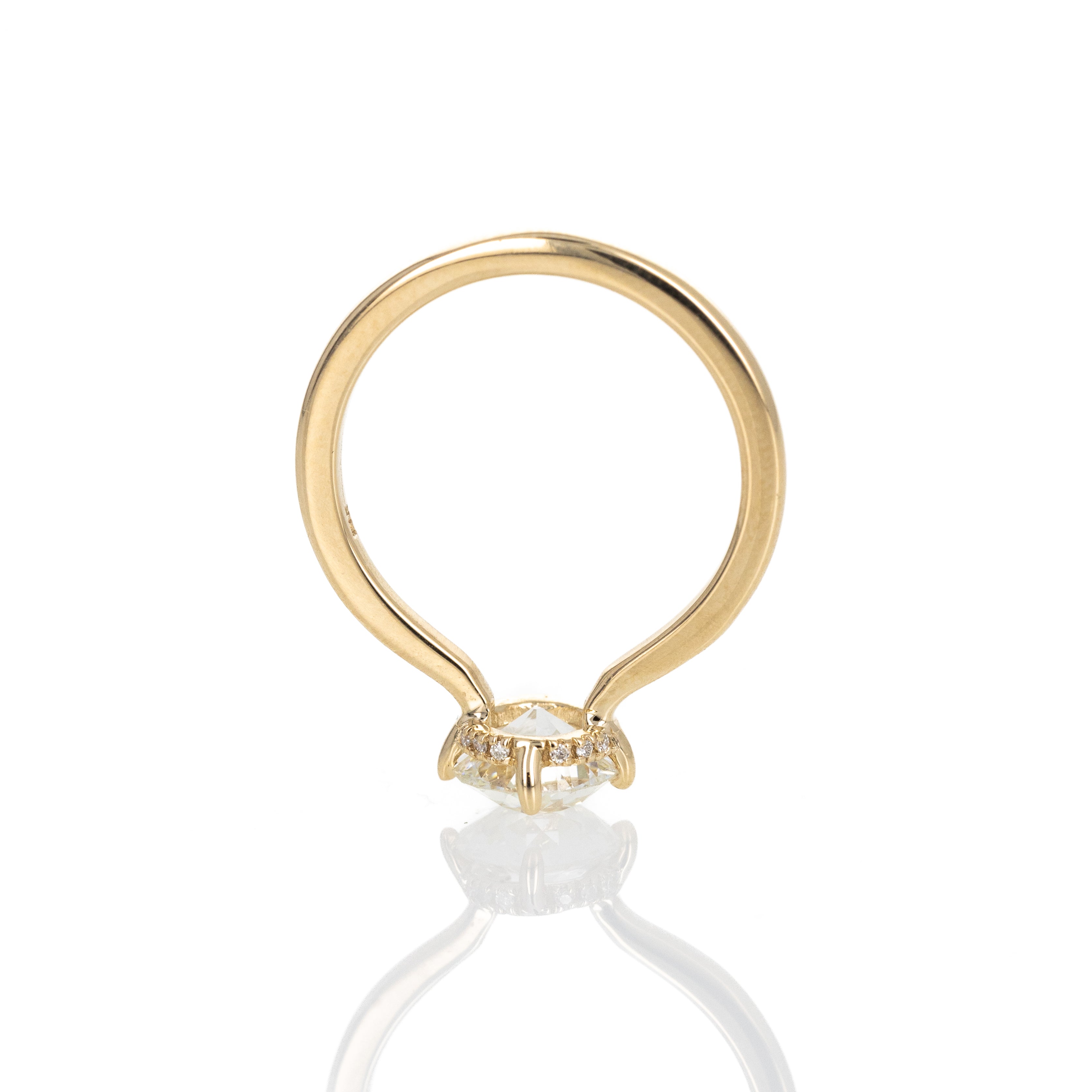 1.41 Carat Old European Diamond Hidden Halo Engagement Ring - Queen May