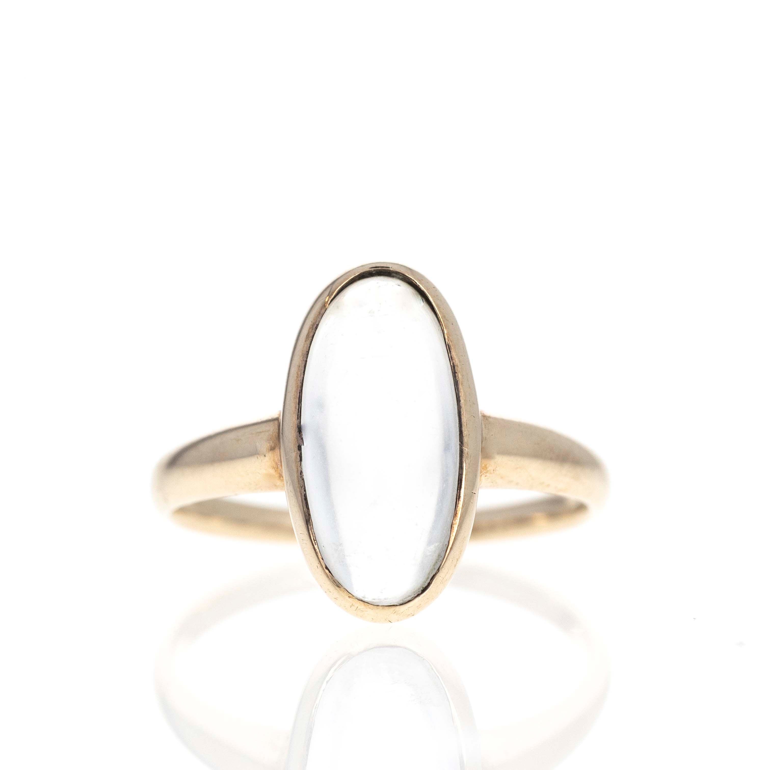 Victorian 2 Carat Moonstone Bezel Ring - Queen May