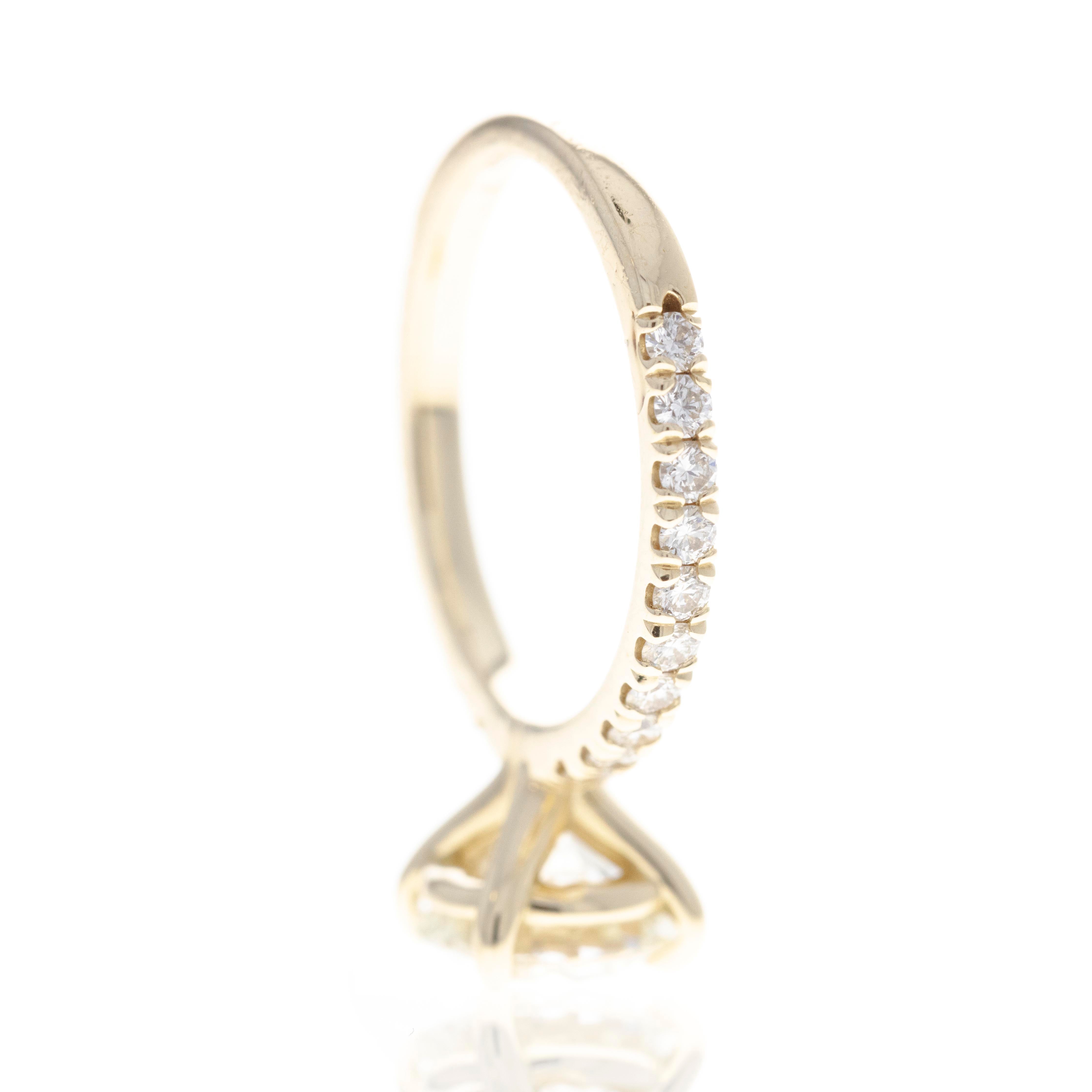 14K Yellow Gold 2.10 Carat Round Diamond Engagement Ring - Queen May