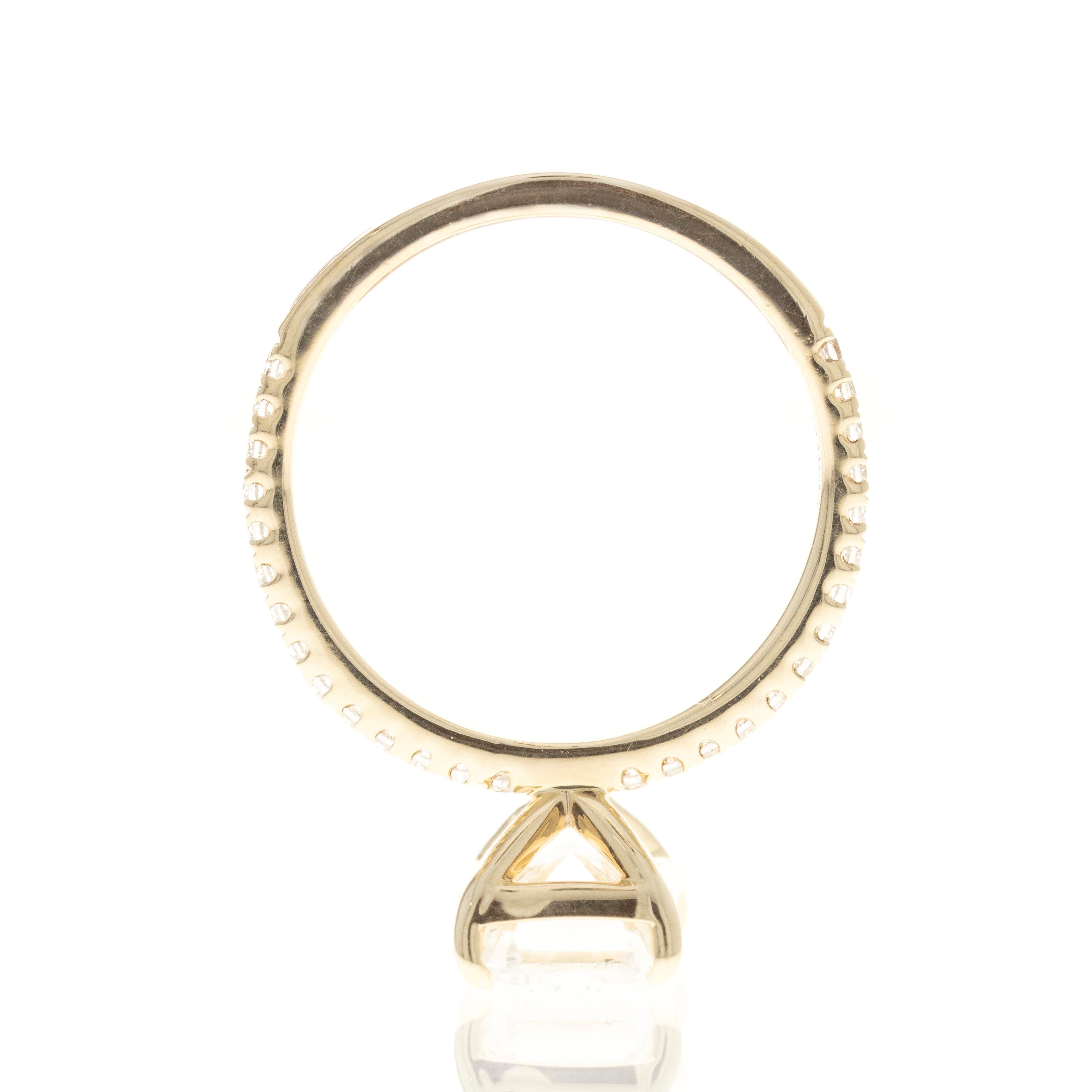 Lab Grown 3 Carat Emerald Diamond Accented Engagement Ring - Queen May