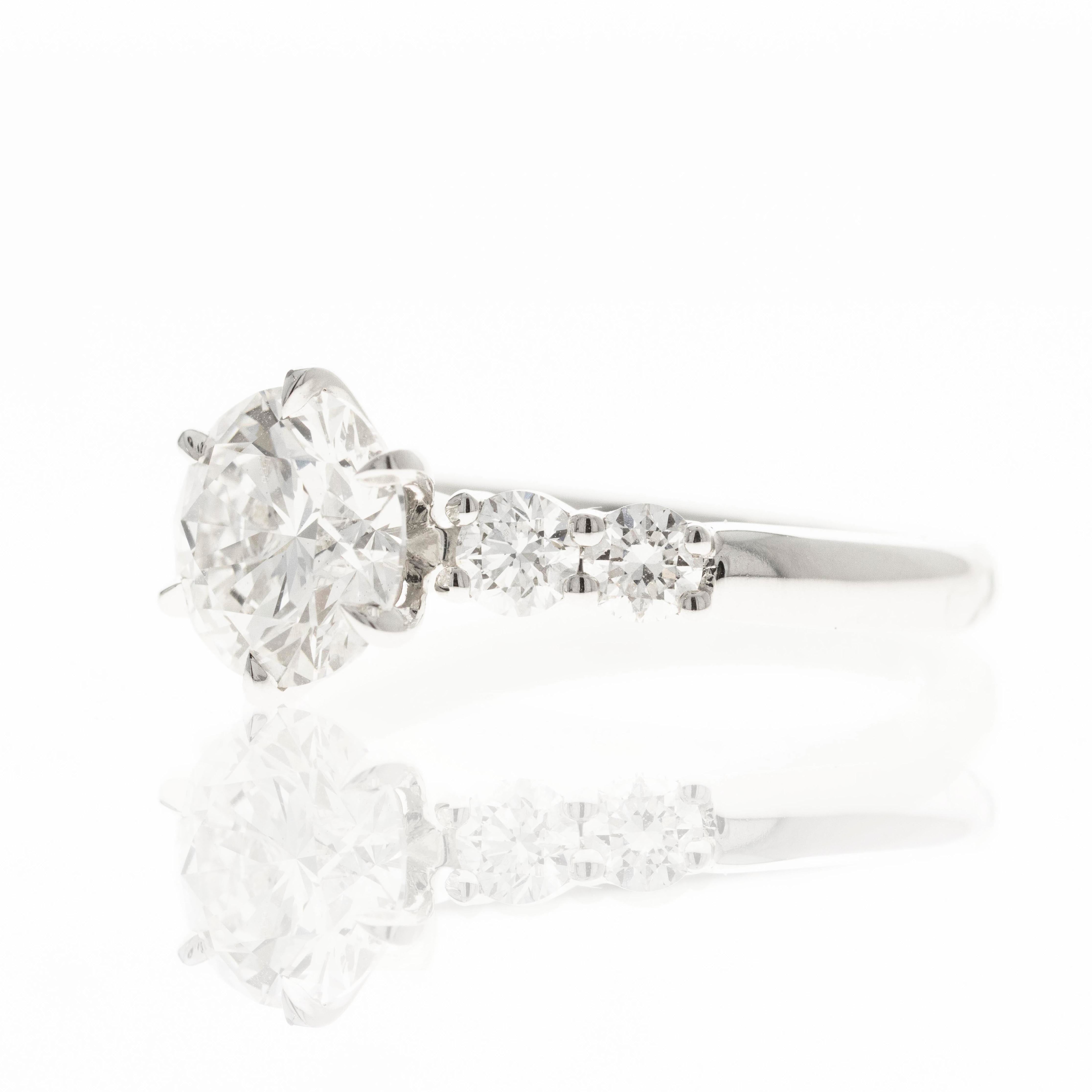 Lab Grown 2 Carat Round Diamond Accented Engagement Ring - Queen May