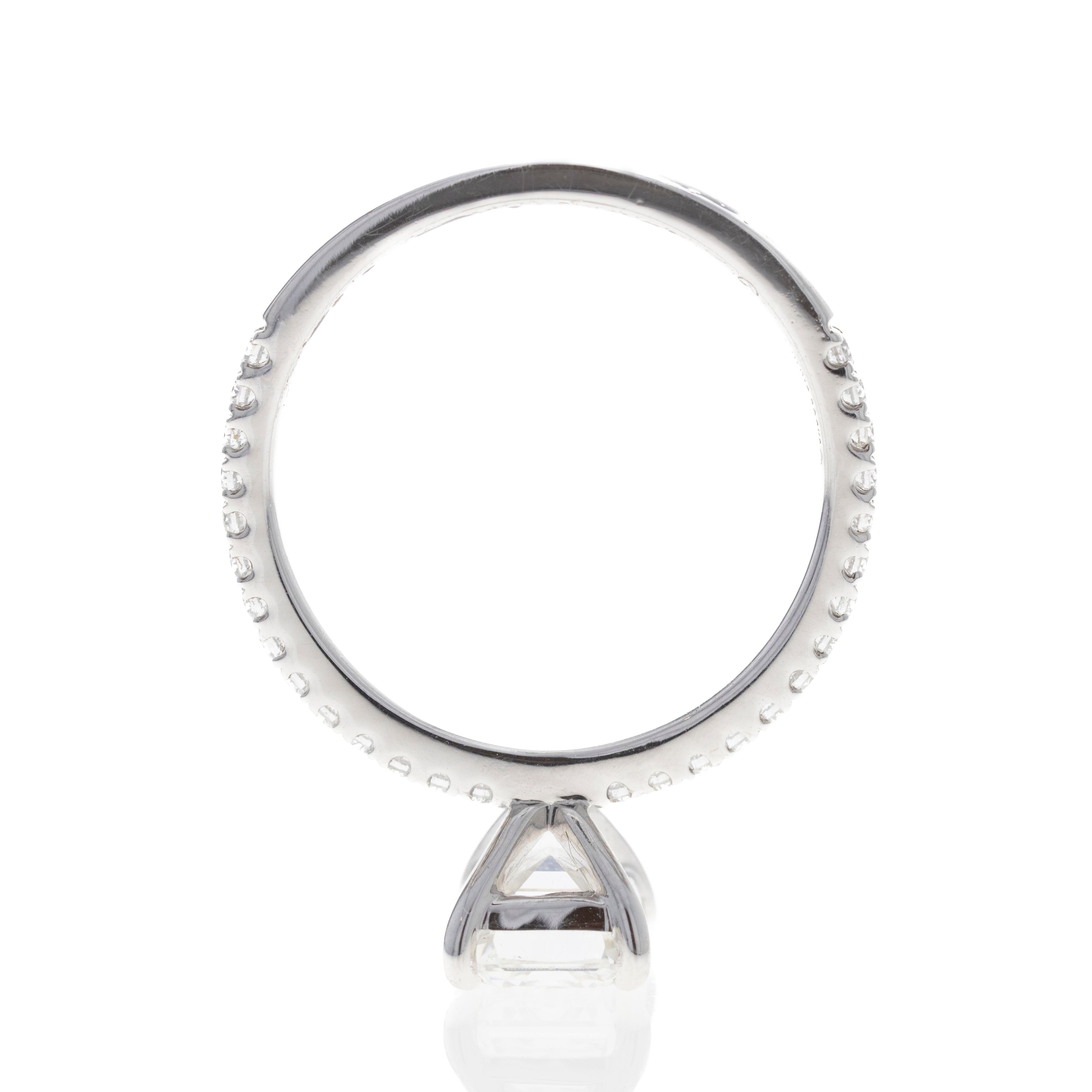 Lab Grown 2 Carat Emerald Diamond Accented Engagement Ring - Queen May