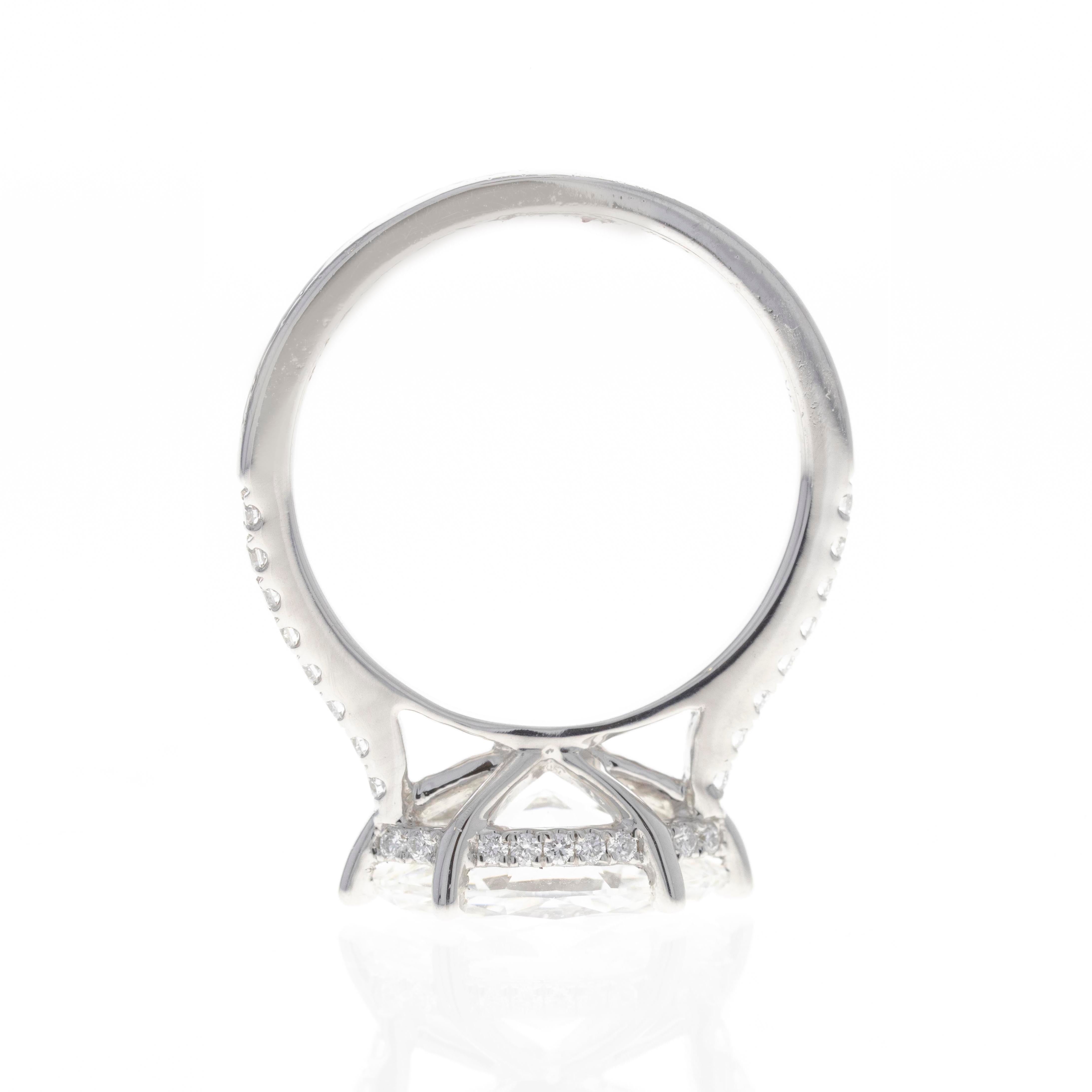 Lab Grown 2 Carat Marquise Diamond East West Accented Engagement Ring - Queen May