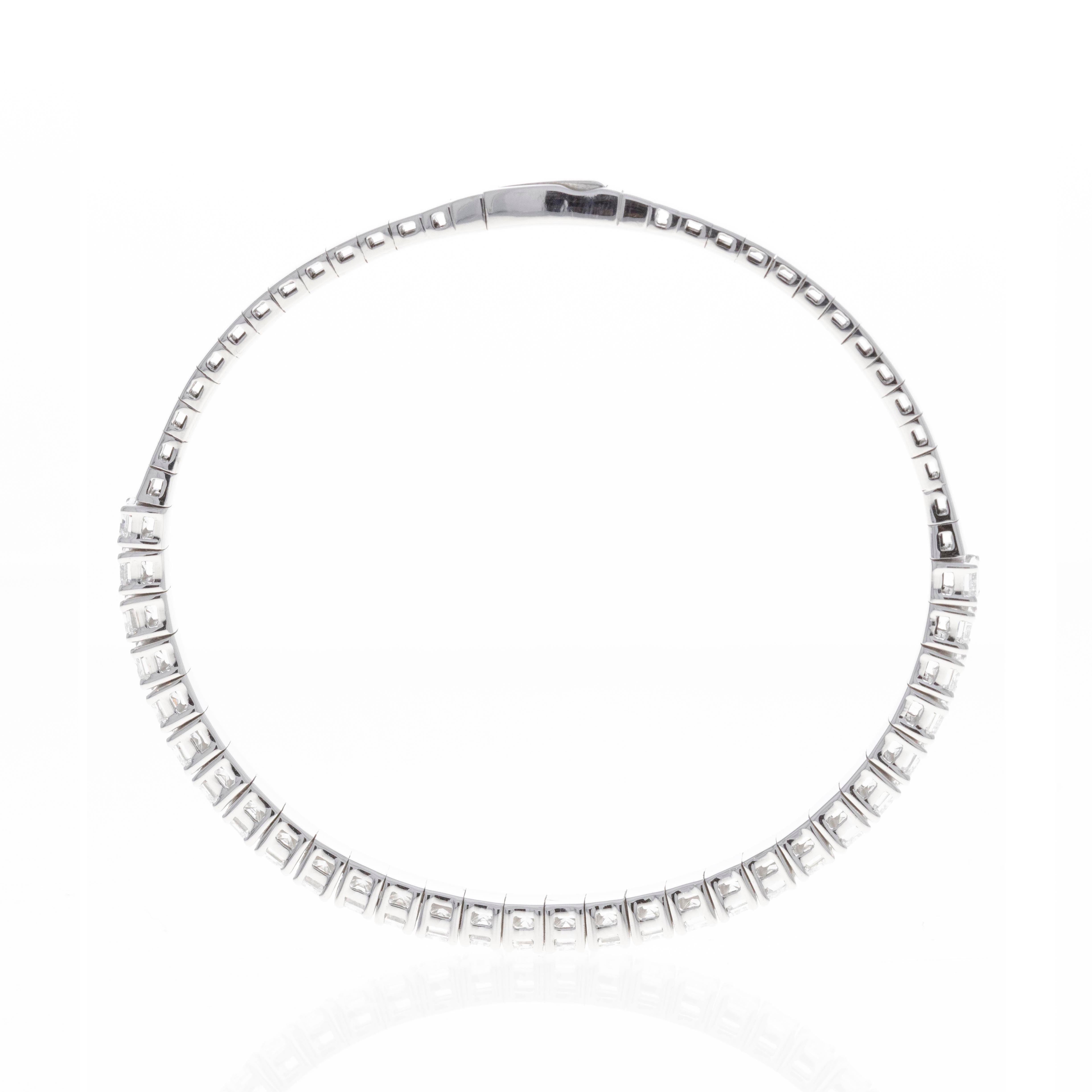 Lab Grown 7.3 Carat Emerald Diamond Flexible Bangle - Queen May