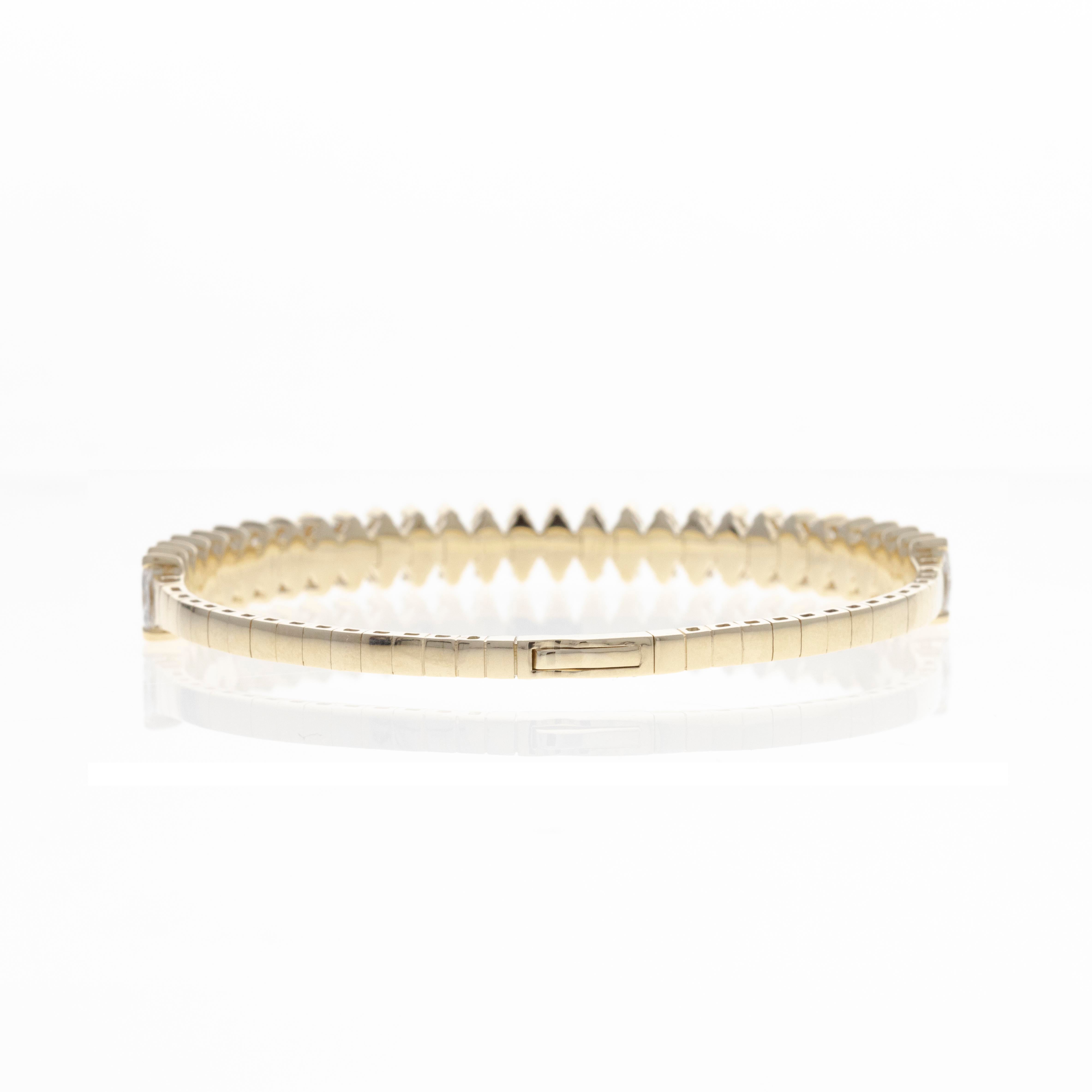 Lab Grown 5.9 Carat Marquise Diamond Flexible Bangle - Queen May