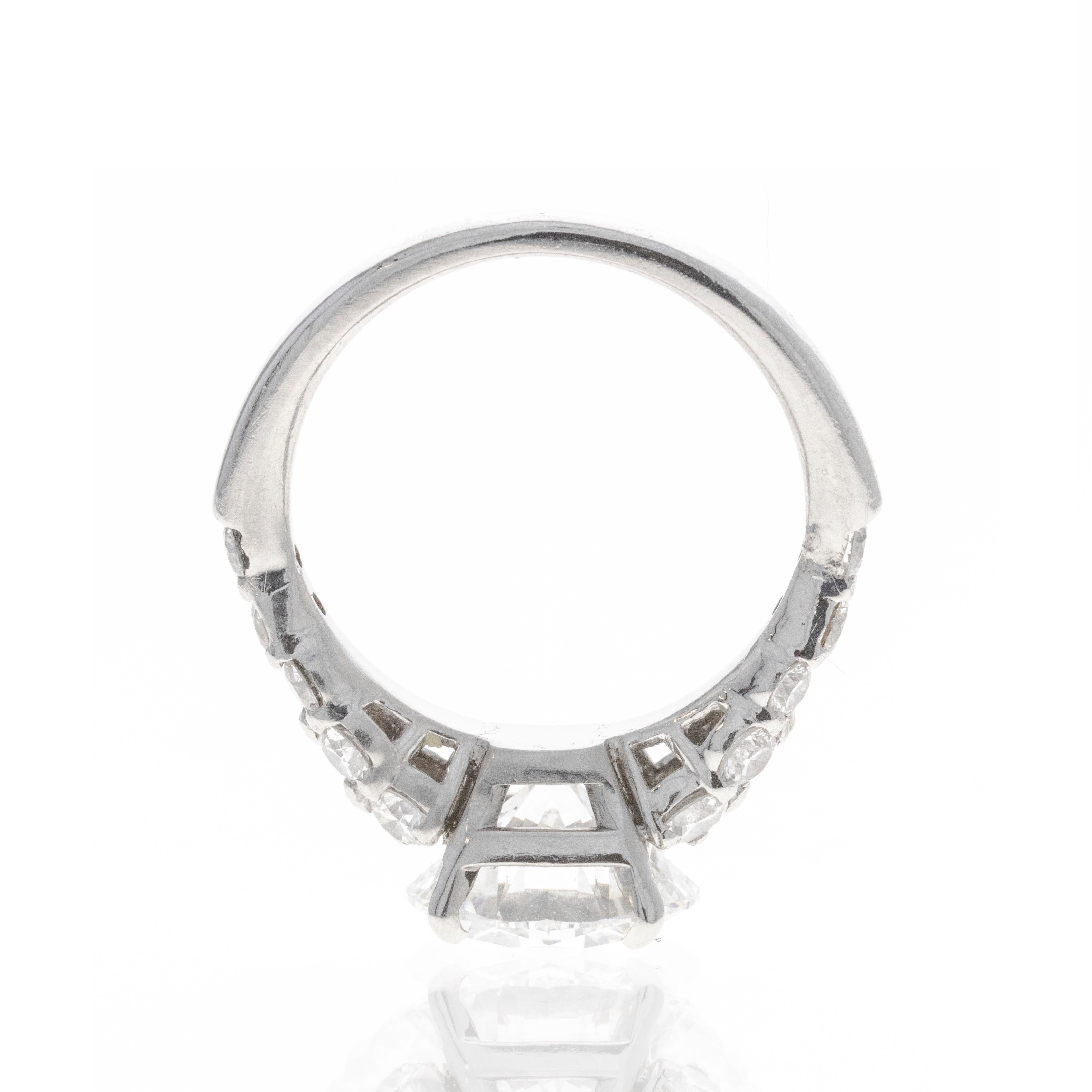 Platinum 4.03 Carat Round Brilliant Diamond Engagement Ring - Queen May