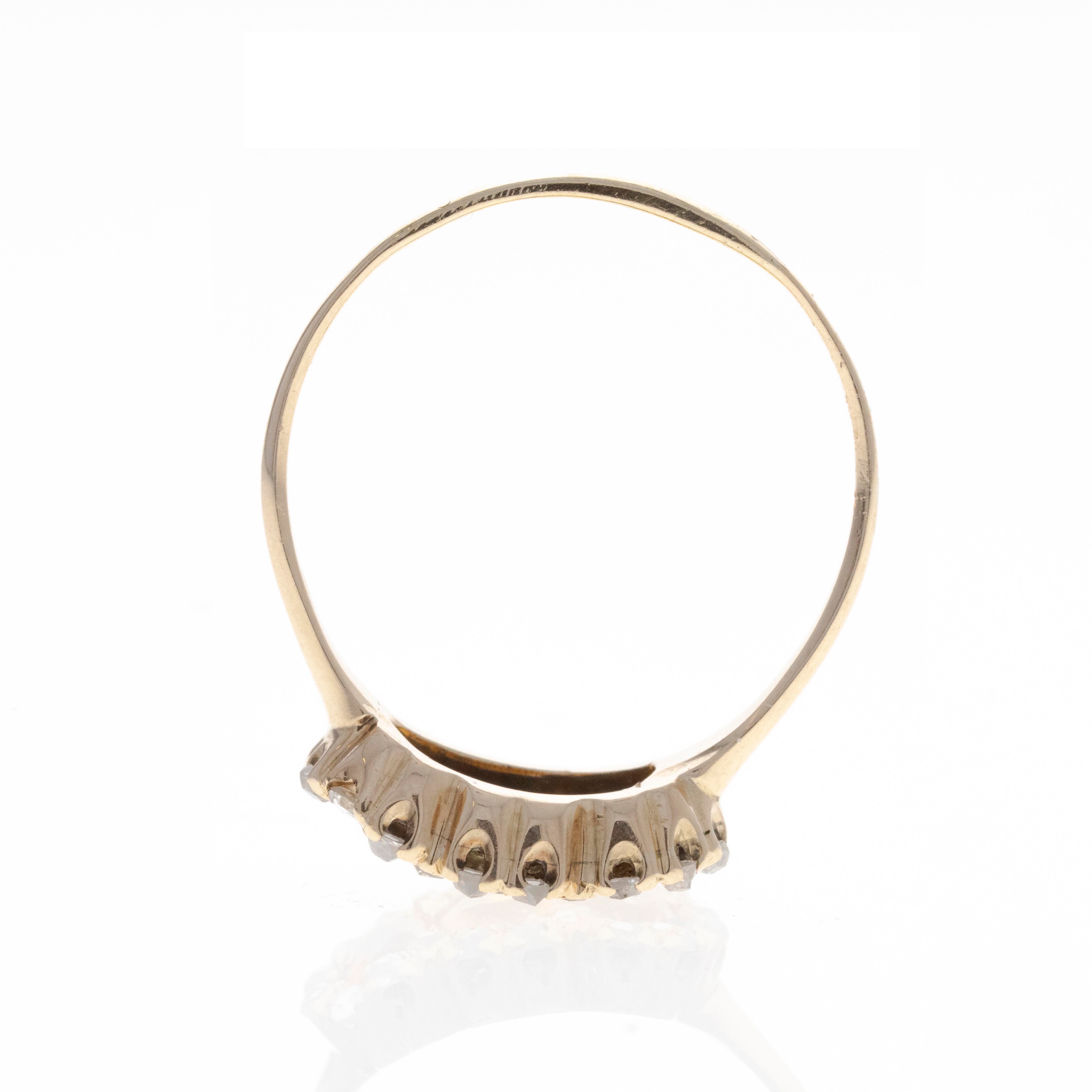 Victorian 14K Yellow Gold Citrine Rose Cut Diamond Ring - Queen May