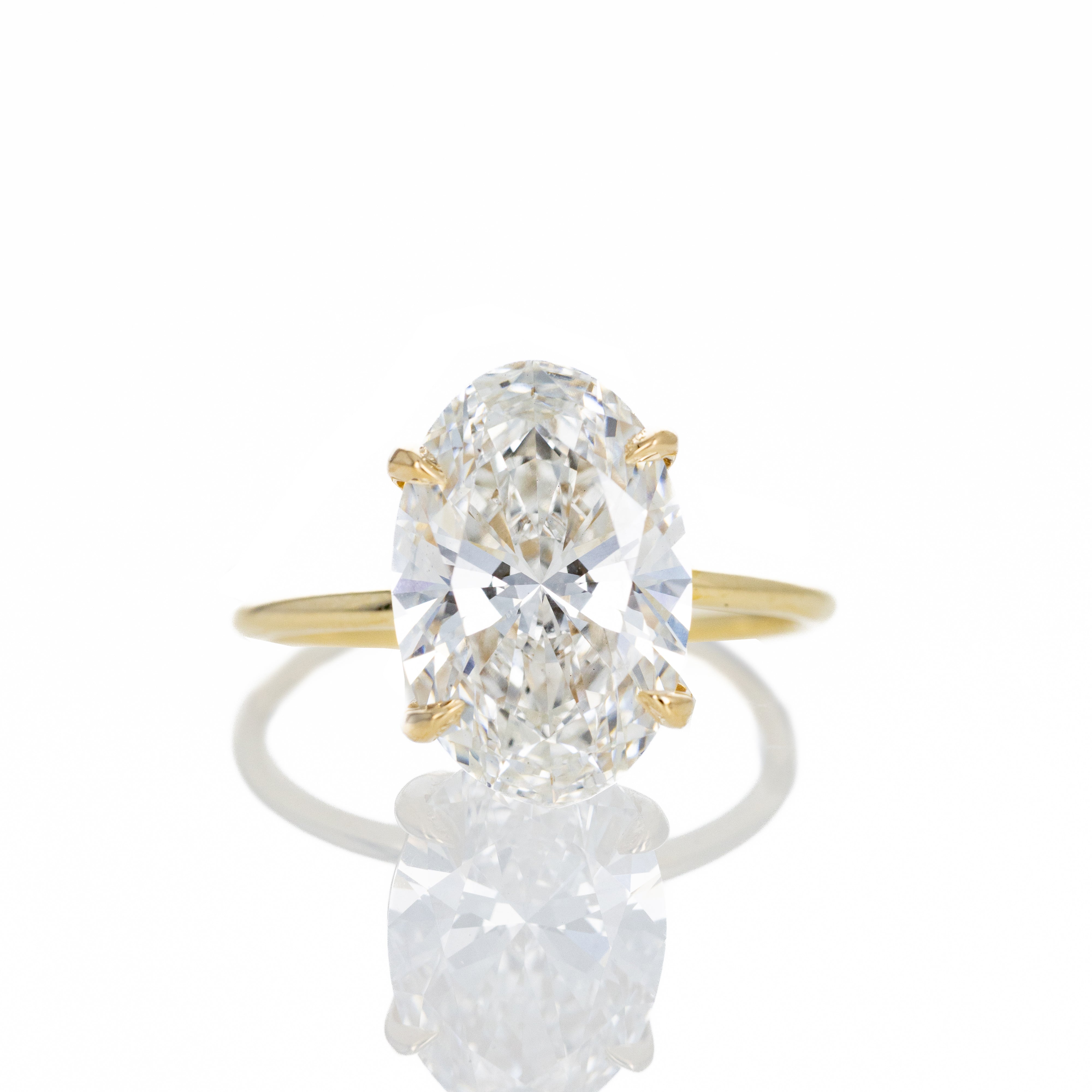 Lab Grown 5.31 Carat Oval Brilliant Diamond Engagement Ring - Queen May