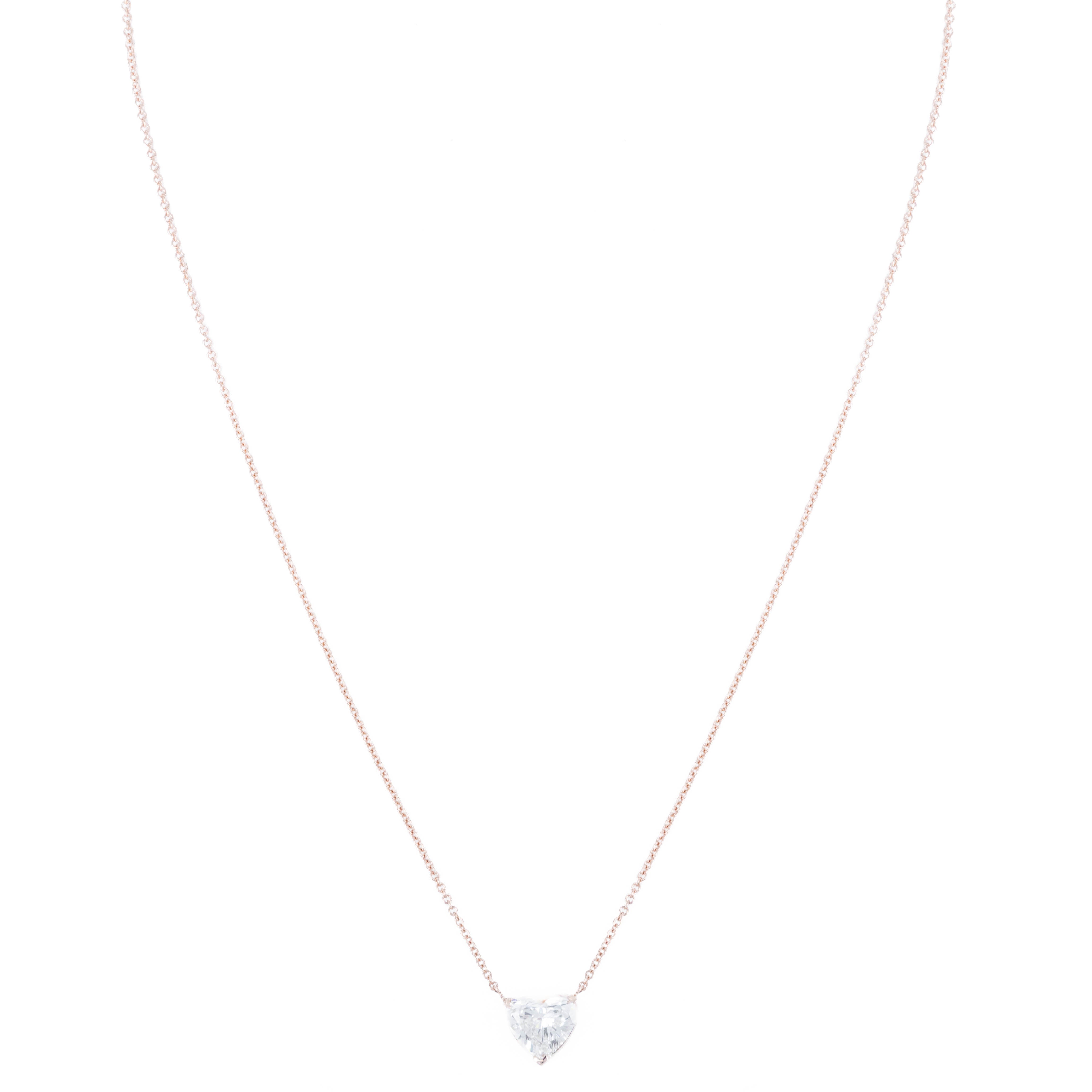 Lab Grown 2.21 Carat Heart Diamond Solitaire Pendant Necklace - Queen May