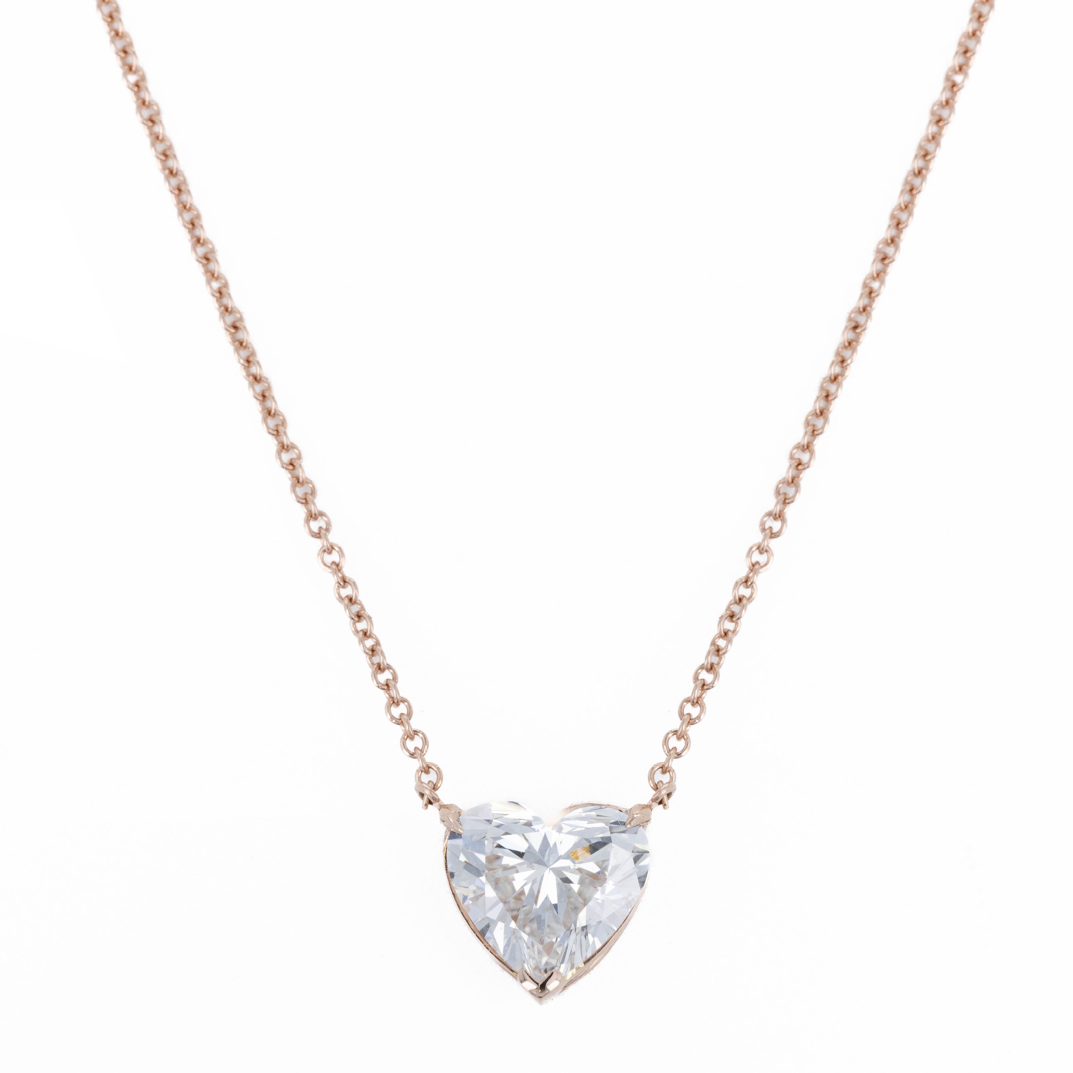 Lab Grown 2.21 Carat Heart Diamond Solitaire Pendant Necklace - Queen May