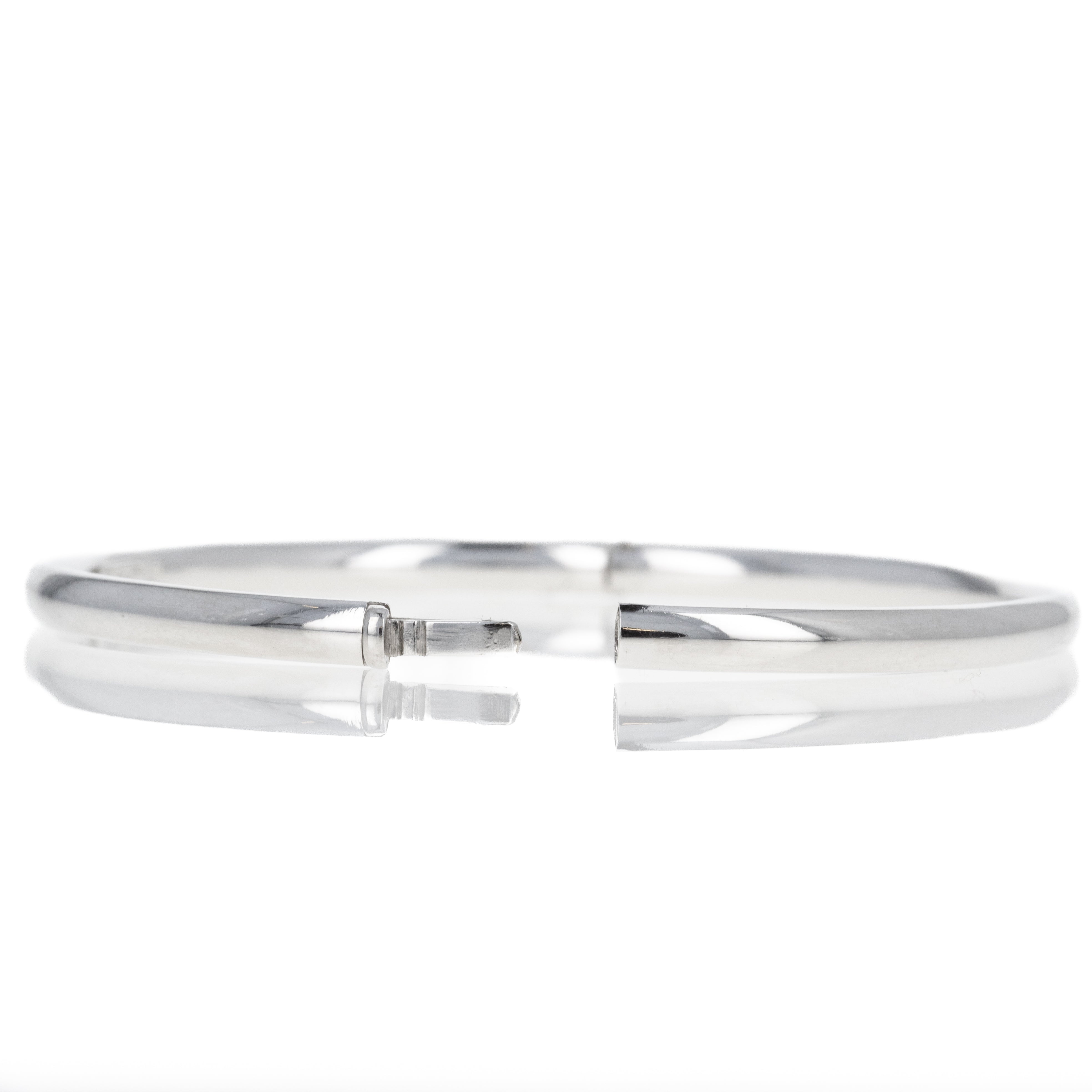 Platinum Hollow Tube Bangle - Queen May