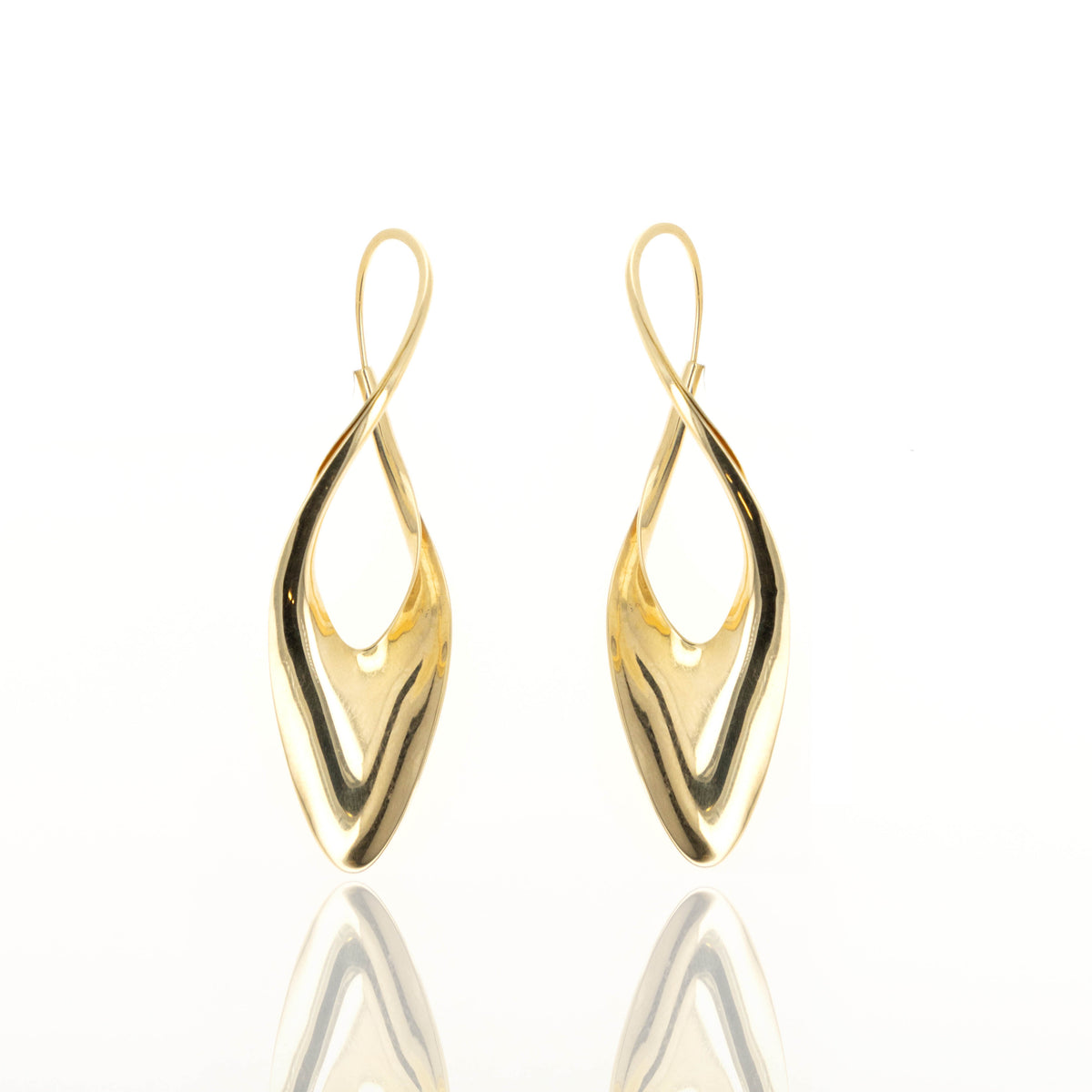 18K Yellow Gold Spiral Earrings - Queen May