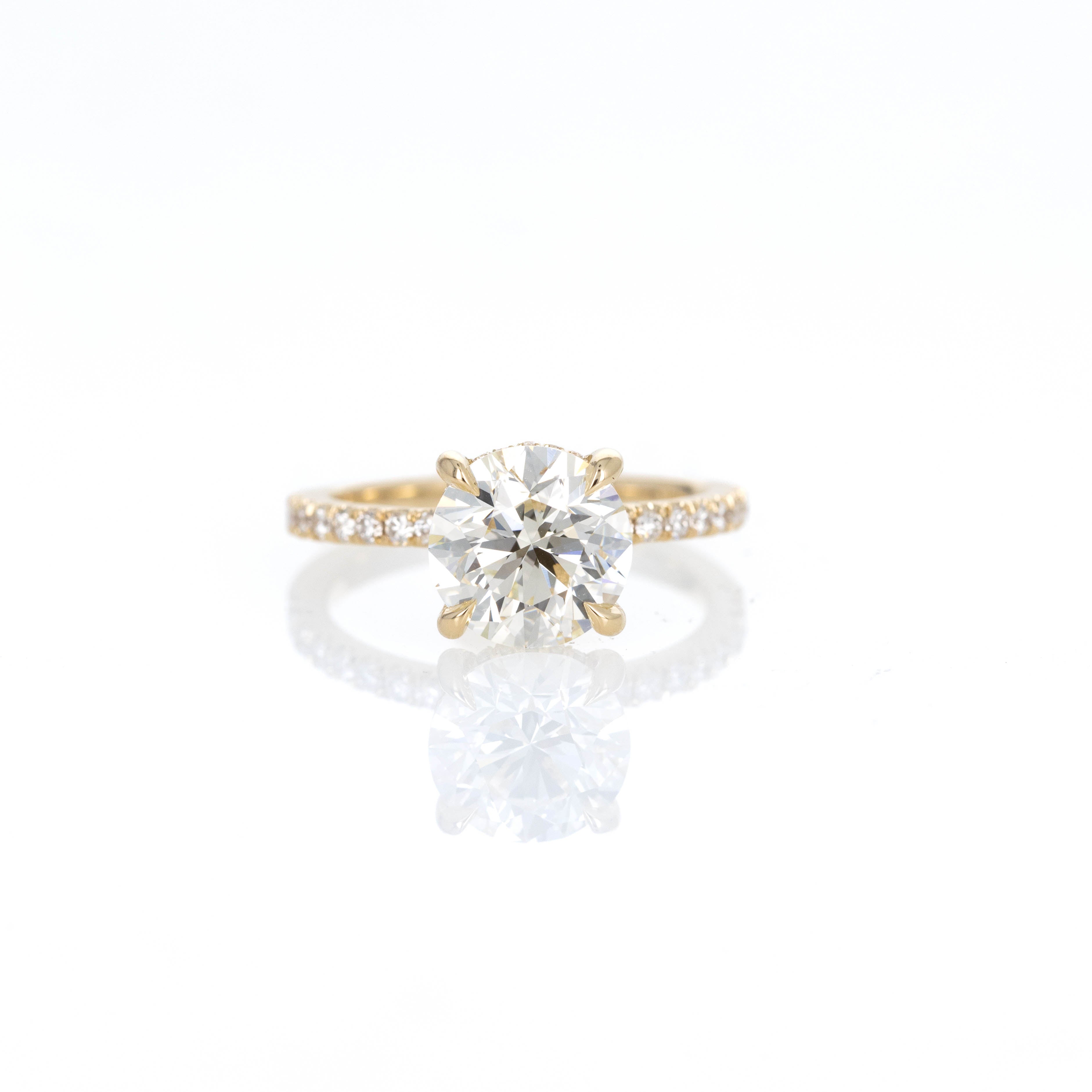 3 Carat Round Brilliant Diamond Hidden Halo Engagement Ring - Queen May