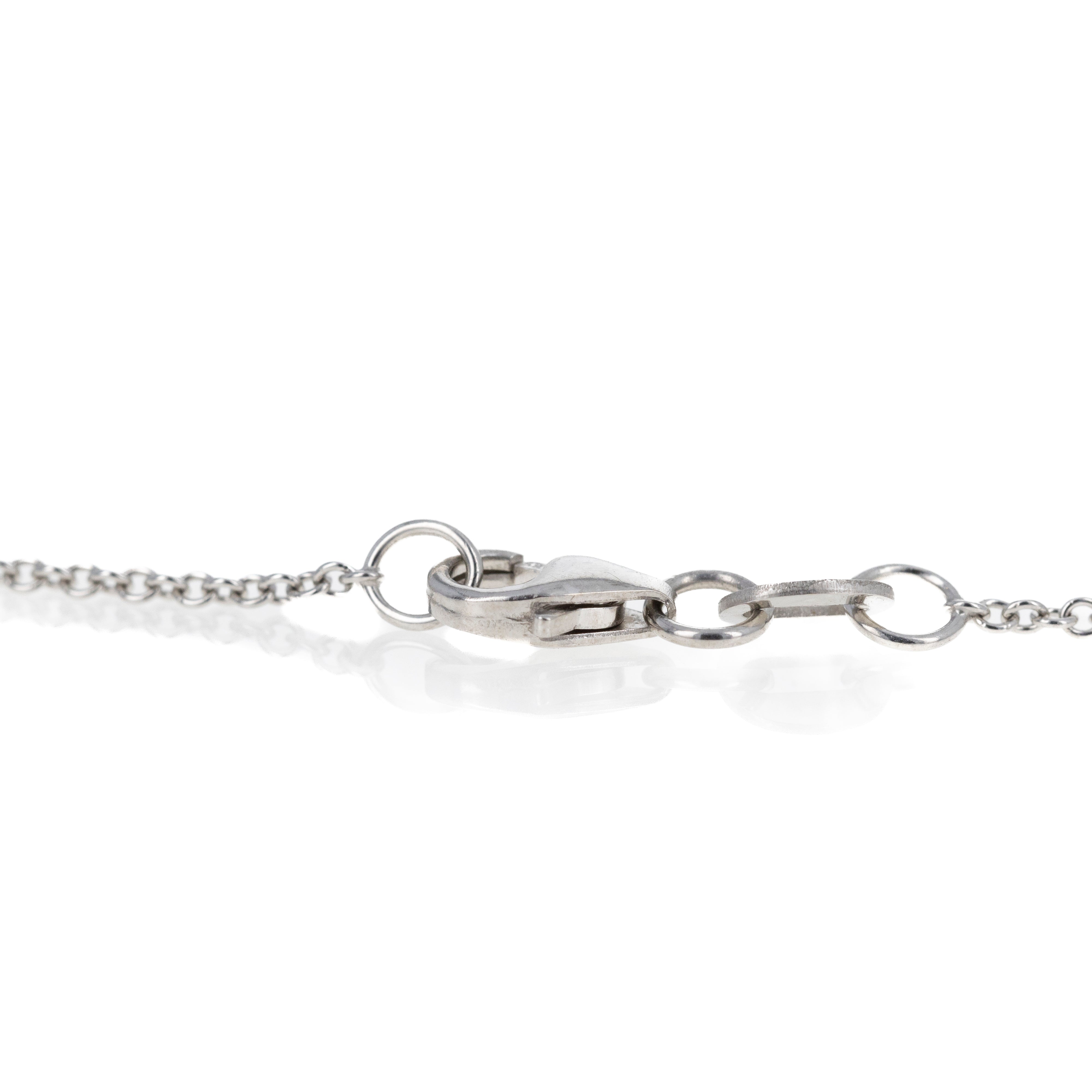 Mid Century 14K White Gold Diamond Horseshoe Pendant Necklace - Queen May