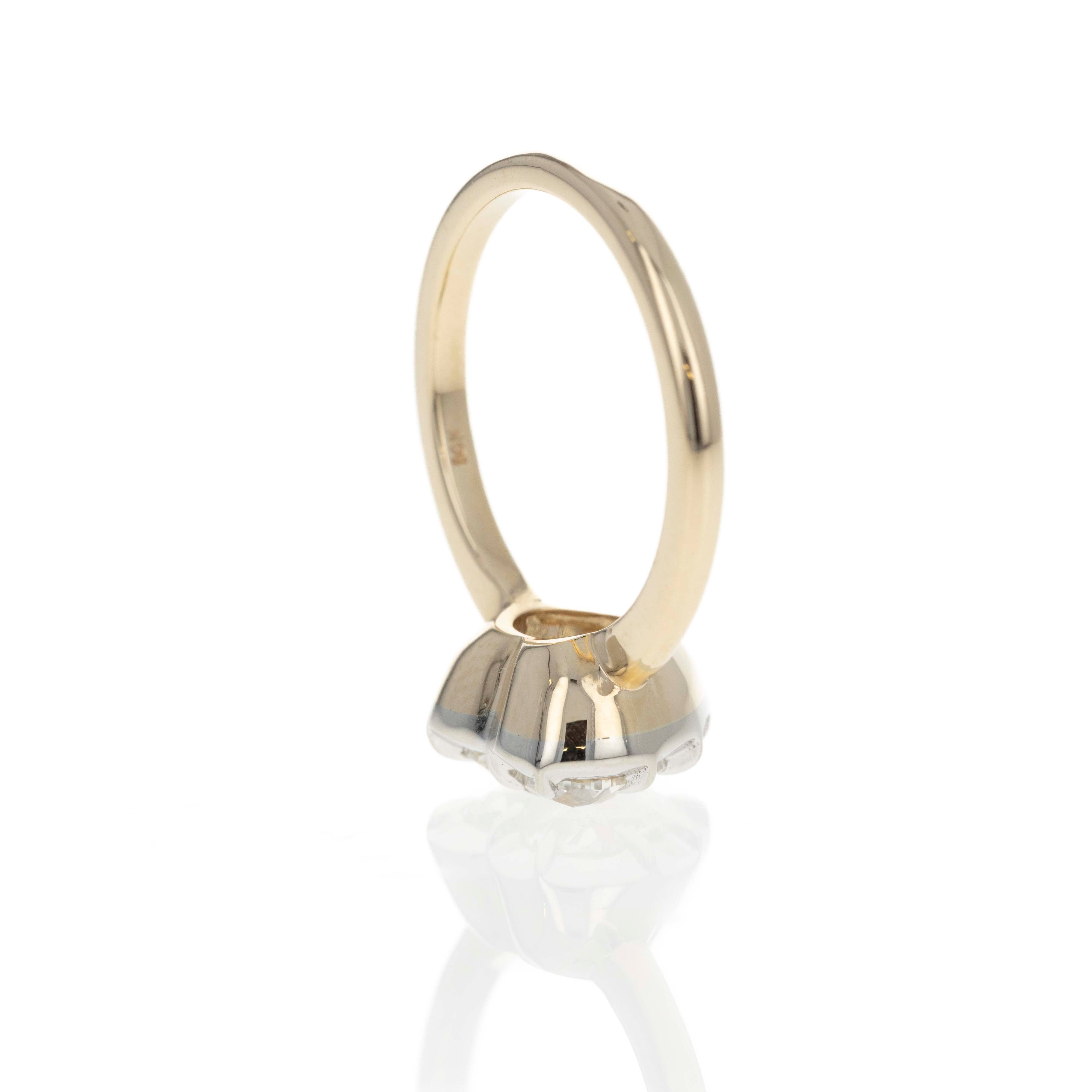 Lab Grown 2.01 Carat Heart Diamond Bezel Two Tone Ring - Queen May