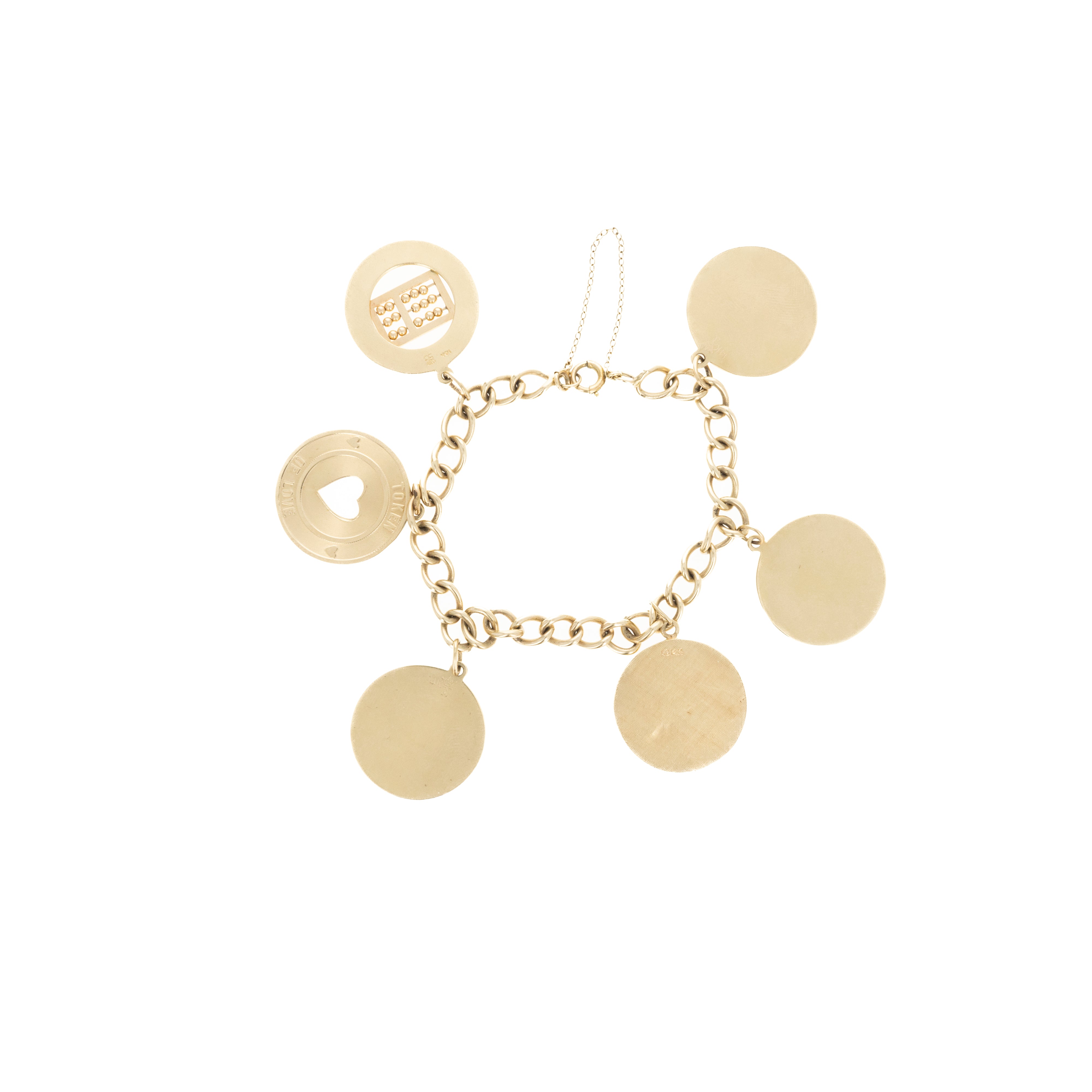 14K Vintage French Love Token Bracelet - Queen May