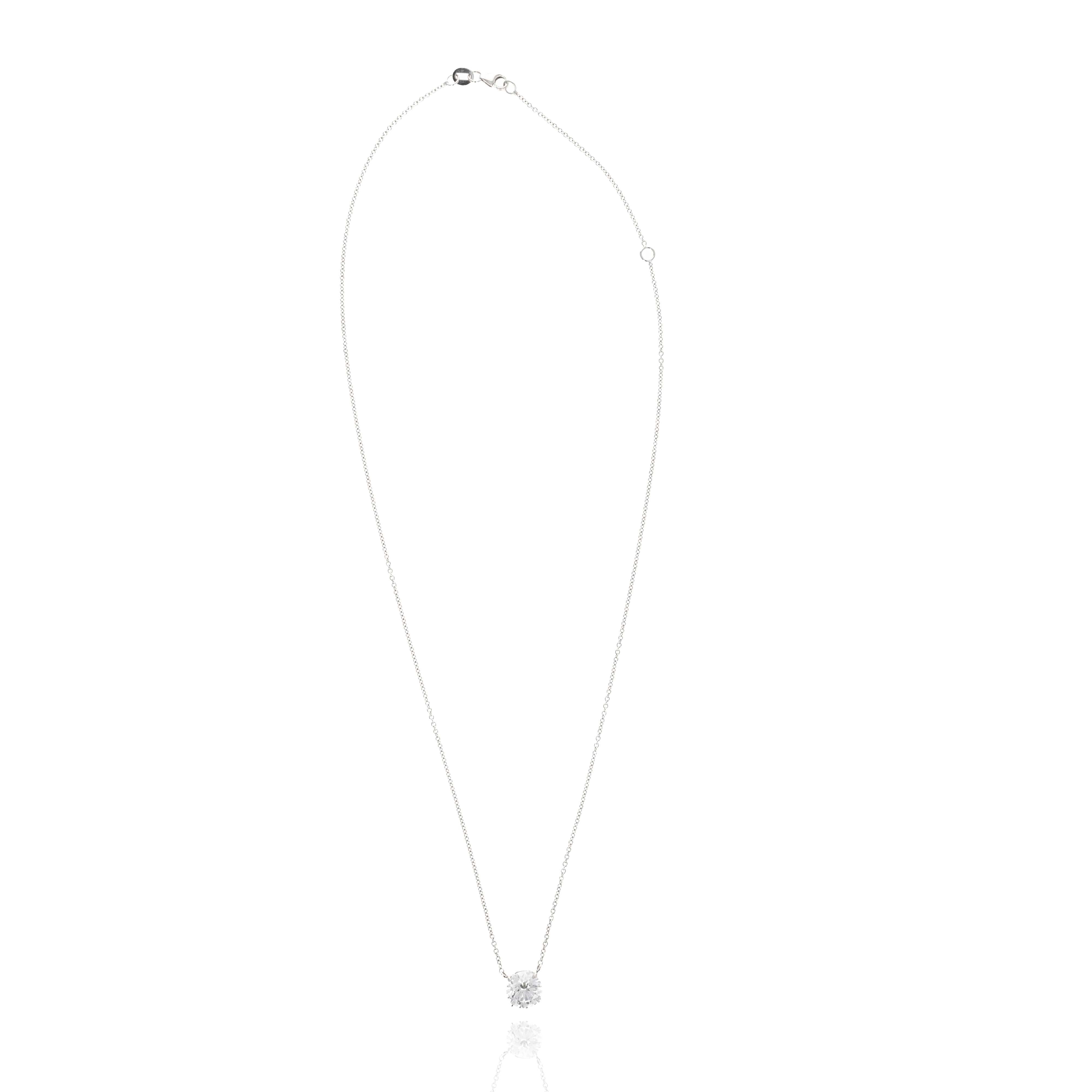 Lab Grown 2.13 Carat Round Diamond Solitaire Pendant Necklace - Queen May